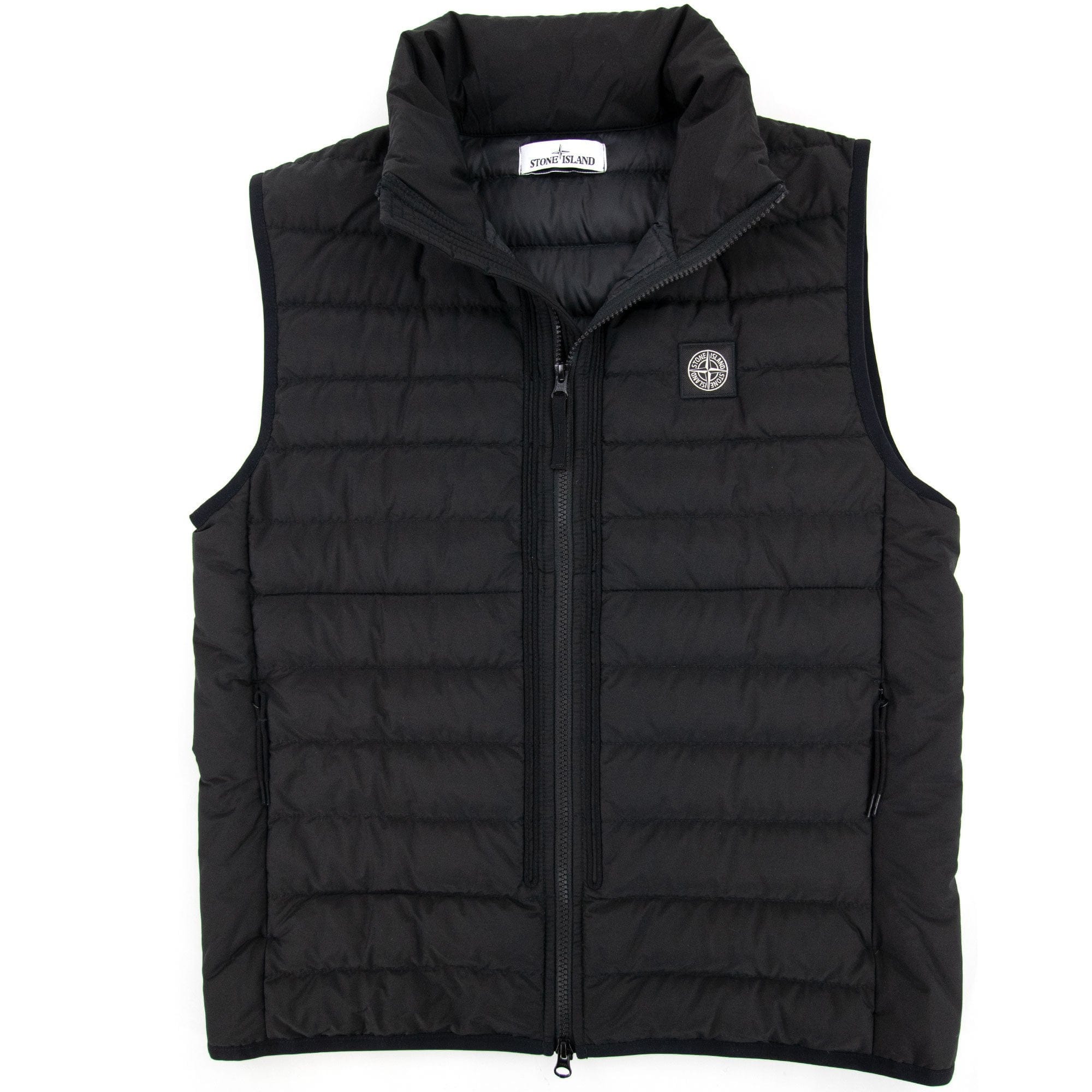 Stone Island G0725 O Cotton R Nylon Tela Gilet Black V0029