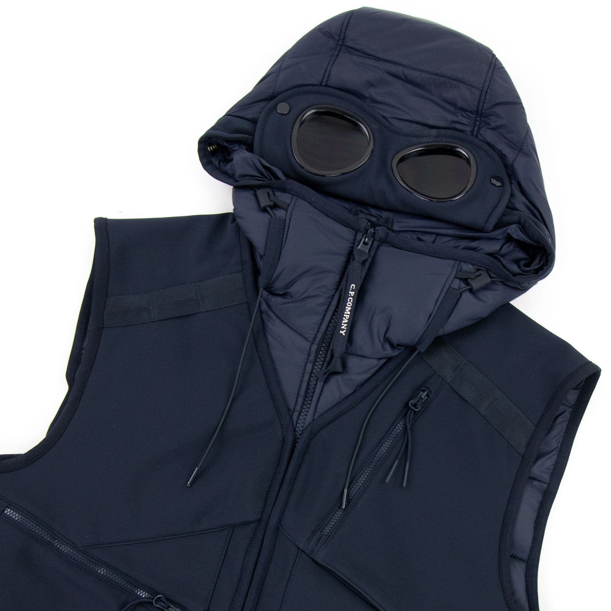 CP Company Shell Mixed Goggle Gilet Navy 888