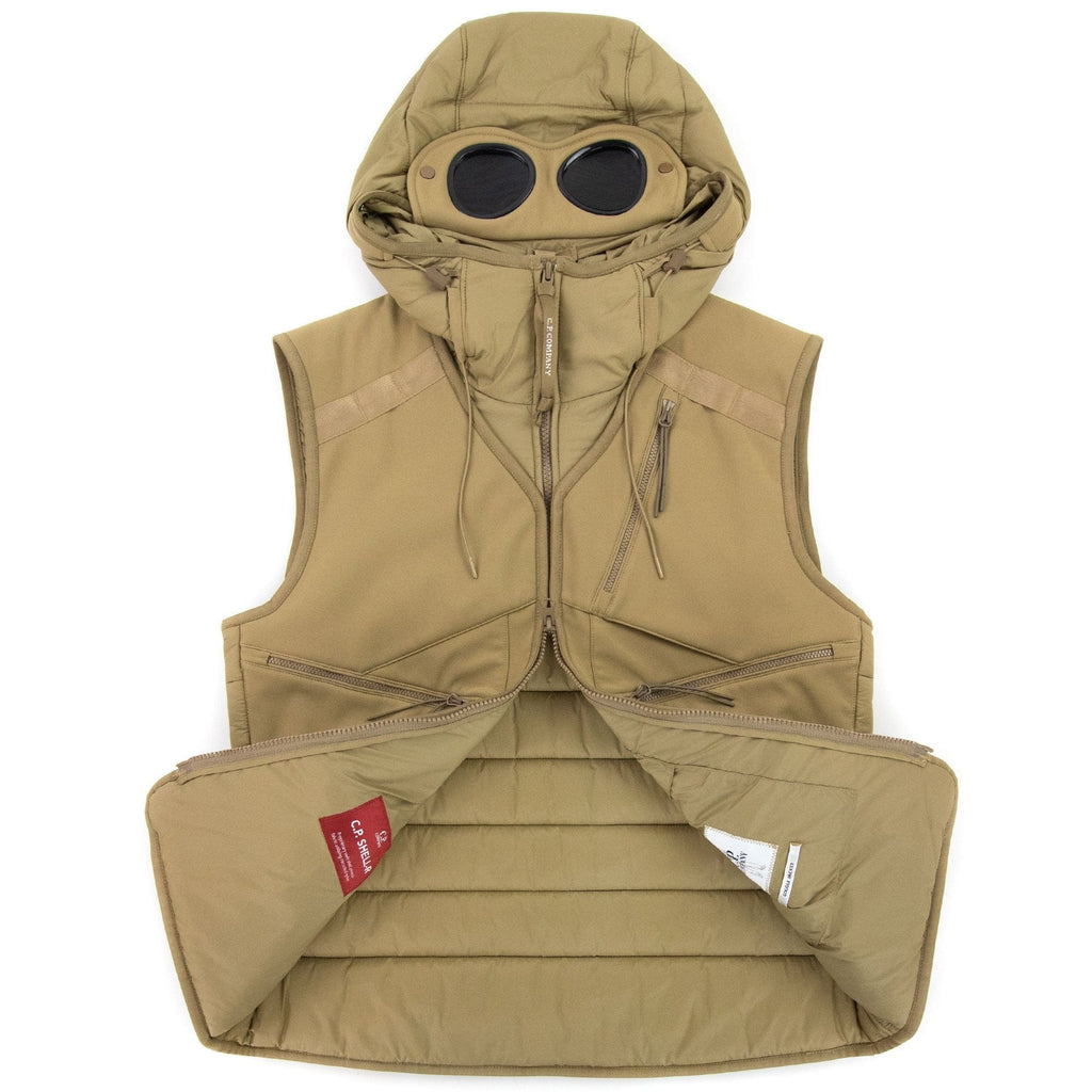 CP Company Shell Mixed Goggle Gilet Mustard 326