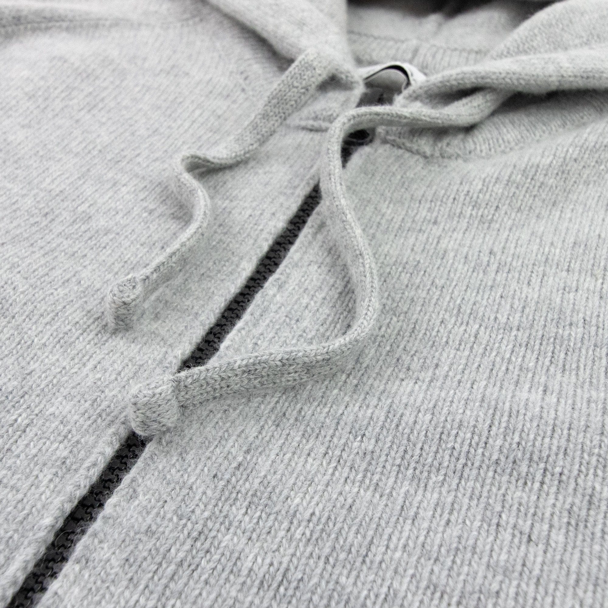 Stone Island 546a3 Knitted Patch Hoody Light Grey V0064