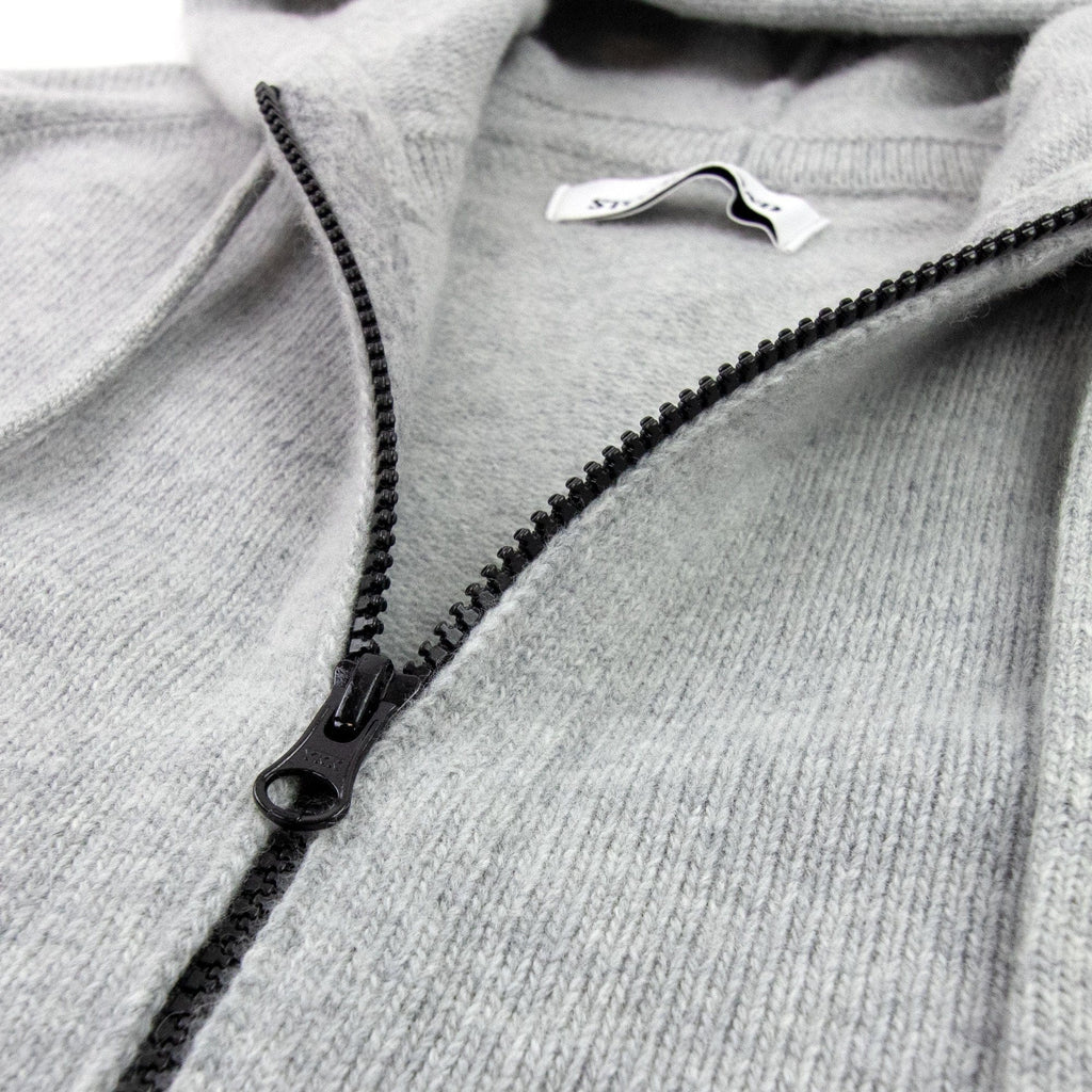 Stone Island 546a3 Knitted Patch Hoody Light Grey V0064