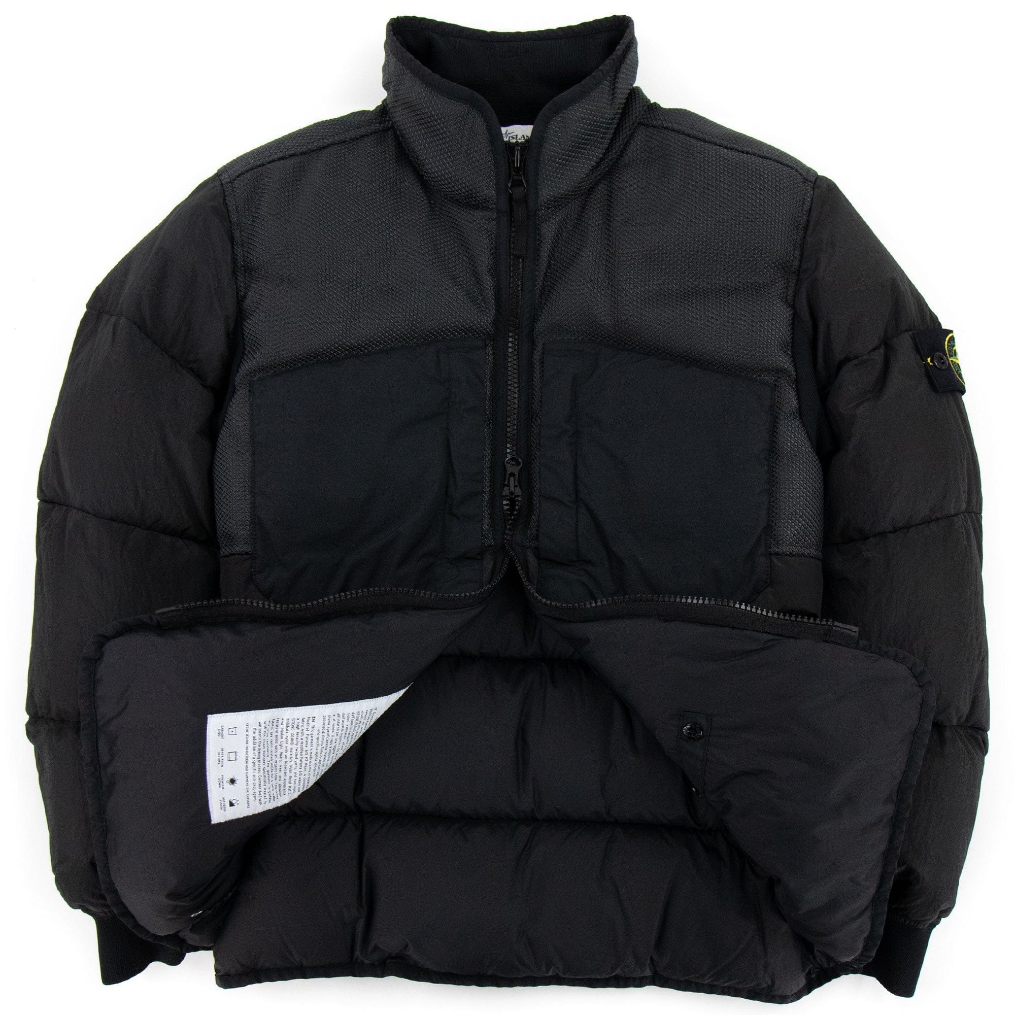 Stone Island 42840 Modified Panama 6/3 Ht Nylon Mix Down Tc Jac Black V0029