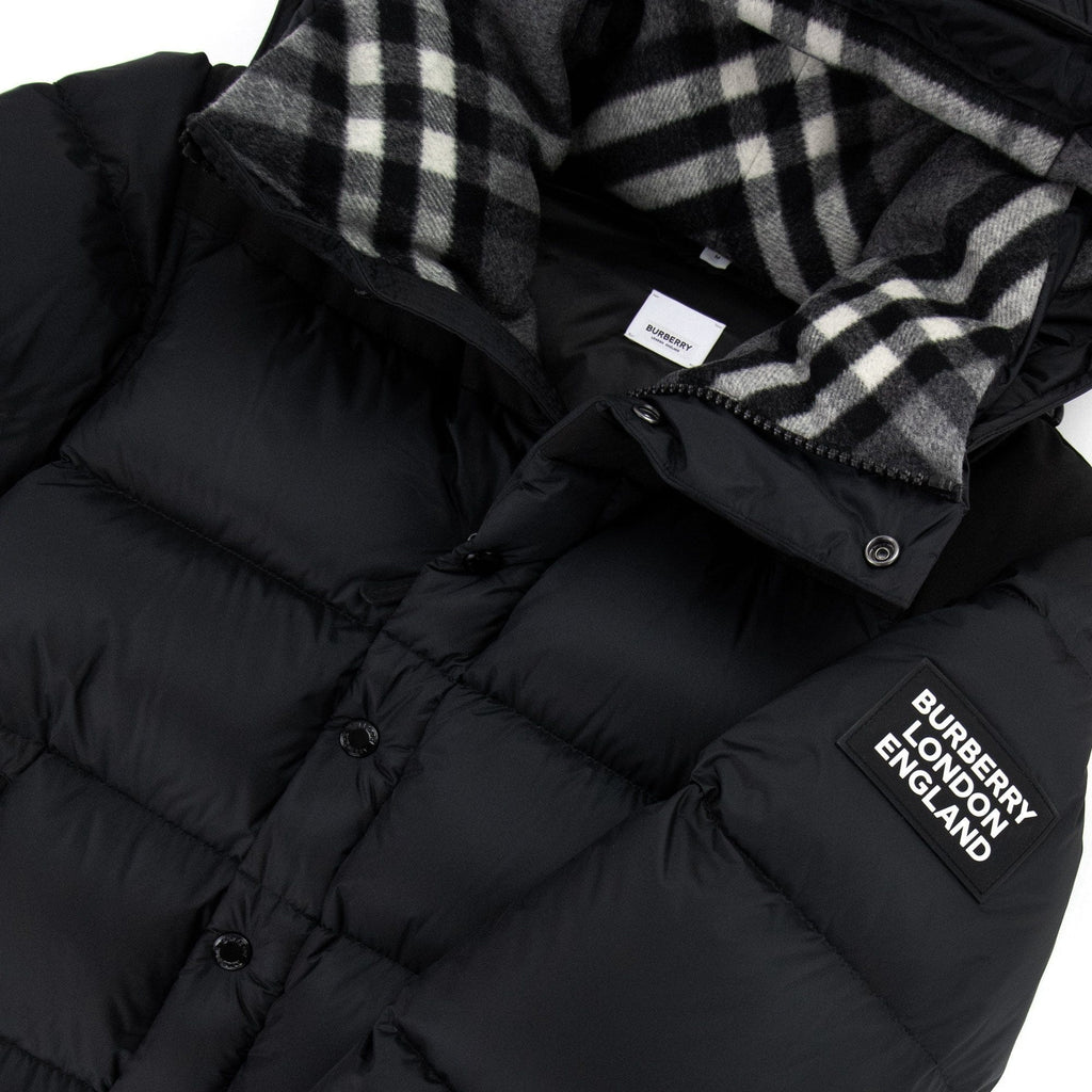 Burberry Detachable Sleeve Hooded Puffer Jacket Black