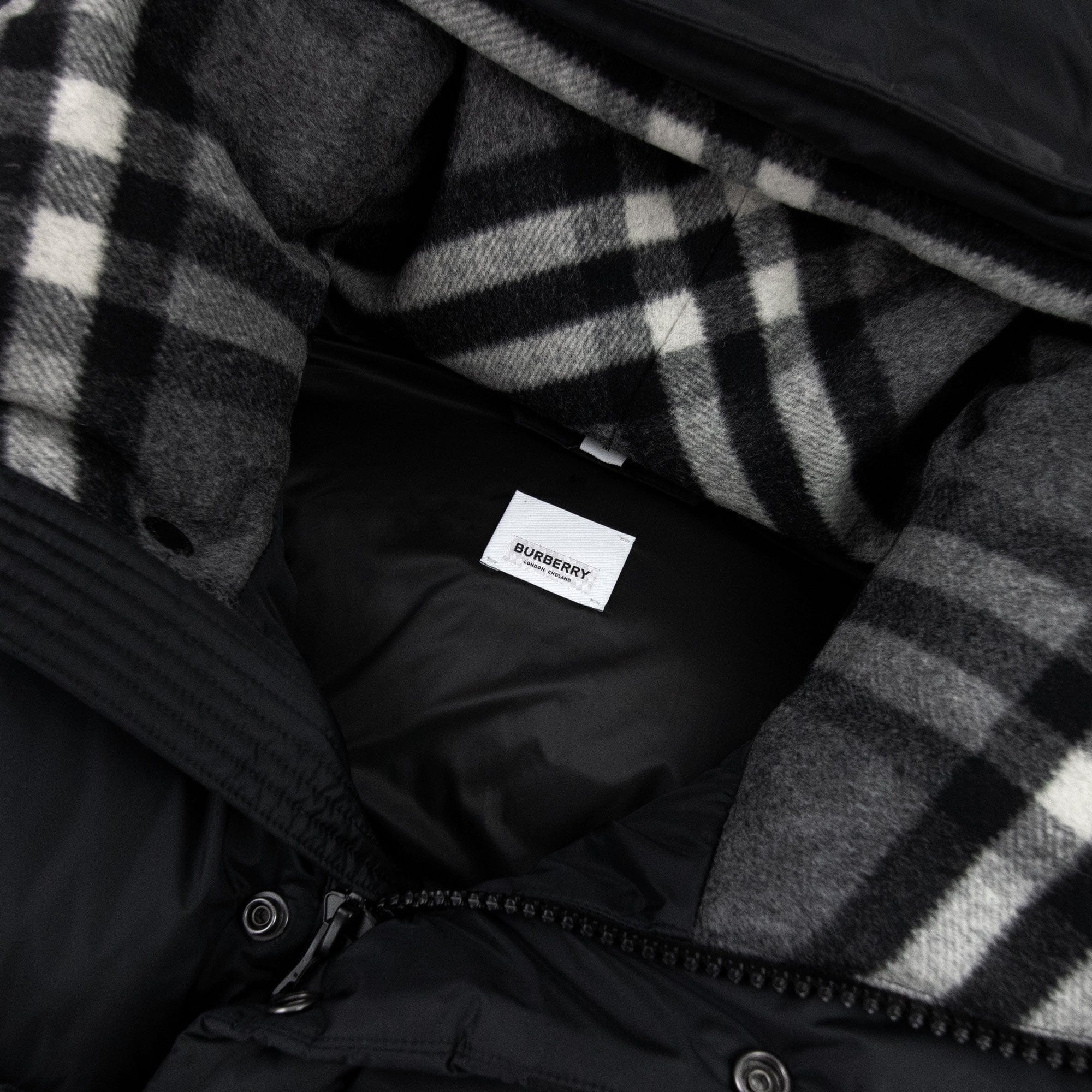 Burberry Detachable Sleeve Hooded Puffer Jacket Black