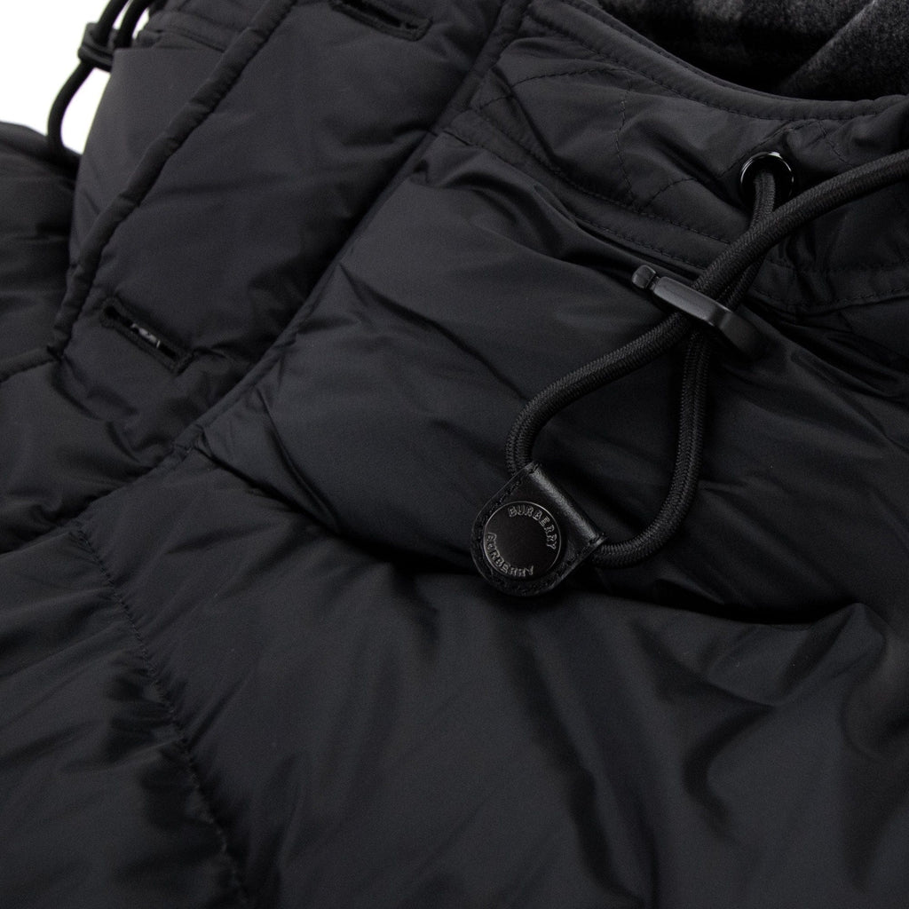 Burberry Logo Detail Hooded Puffer Coat Black