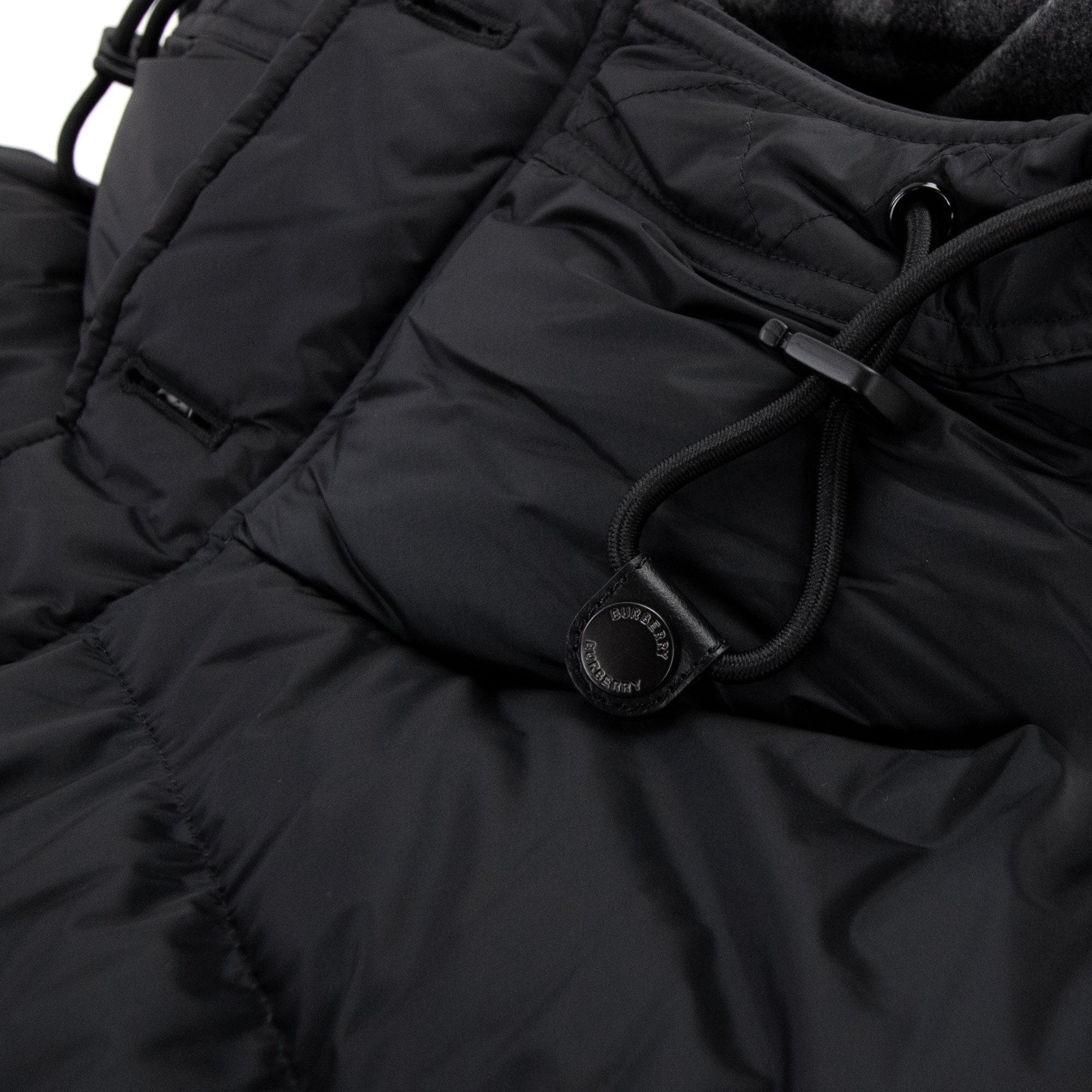 Burberry Logo Detail Hooded Puffer Coat Black