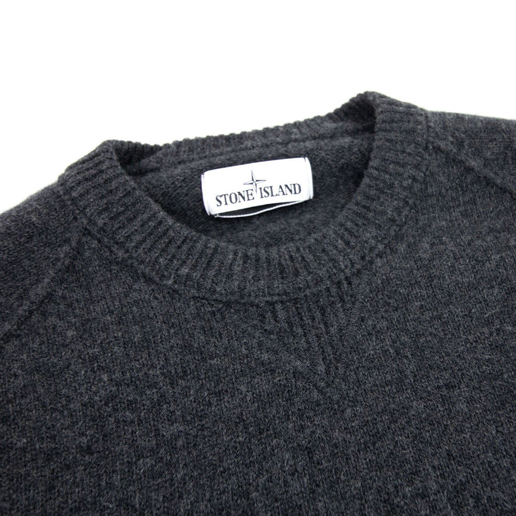 Stone Island Embroidered Logo Knitted Sweatshirt Dark Grey V0065