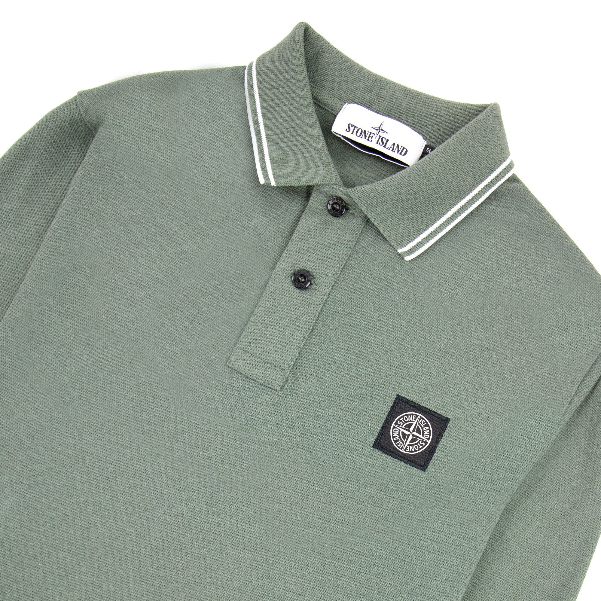 Stone Island Tip Collar Polo Olive V0055