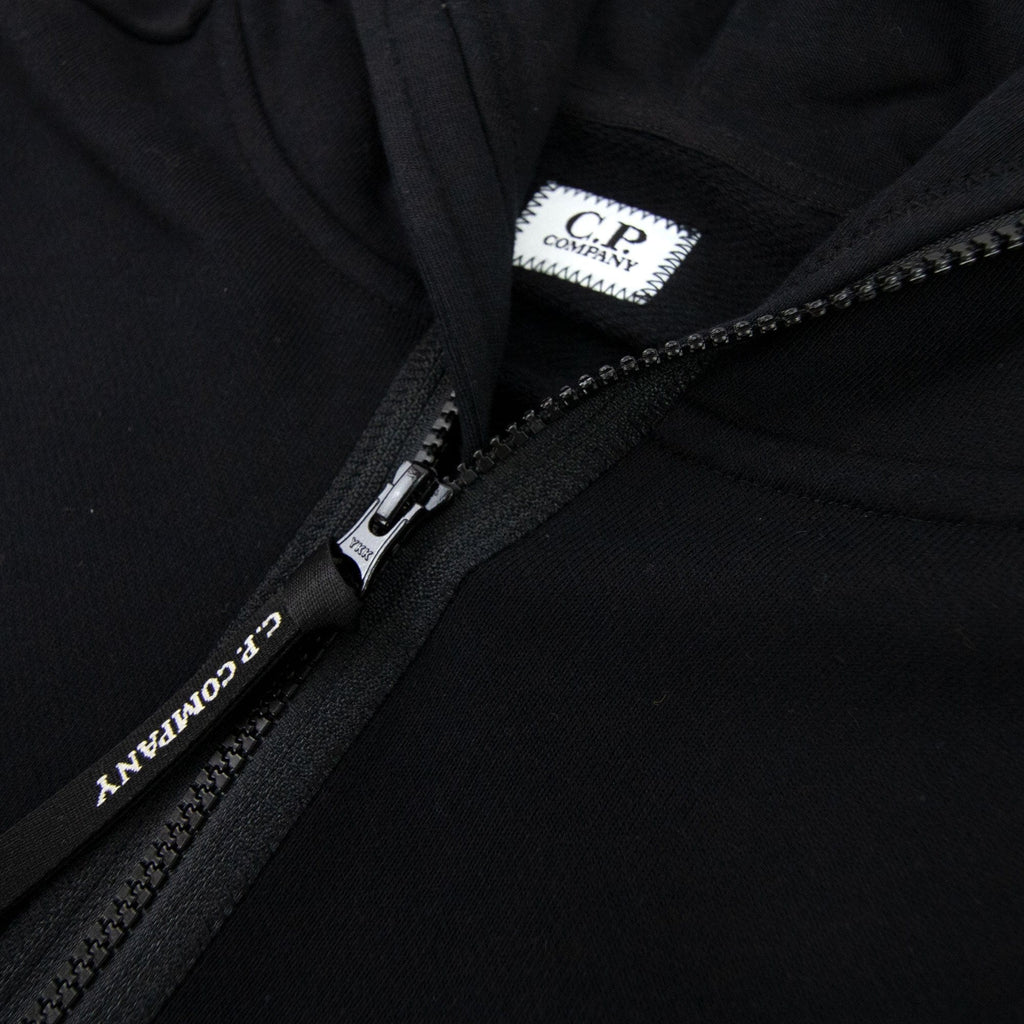 Cp Company Front Goggle Diagonal Fleece Hoody Black 999