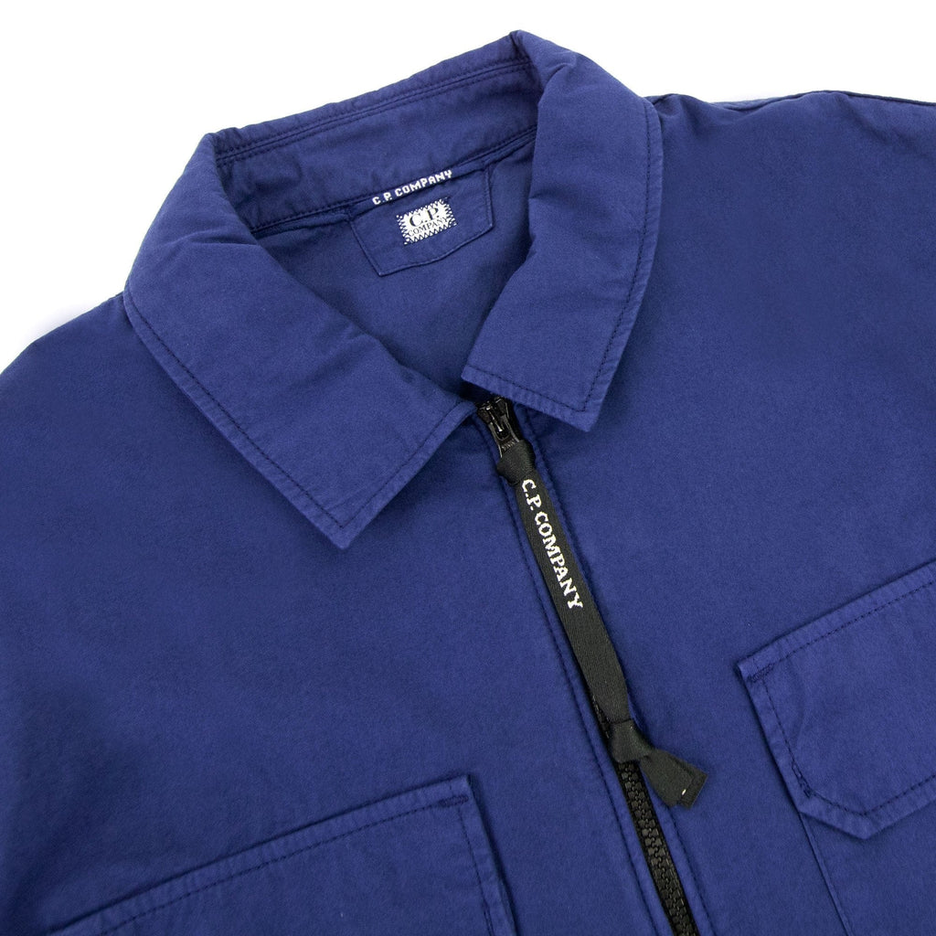 Cp Company Gabardine Zipped Shirt Blue 878