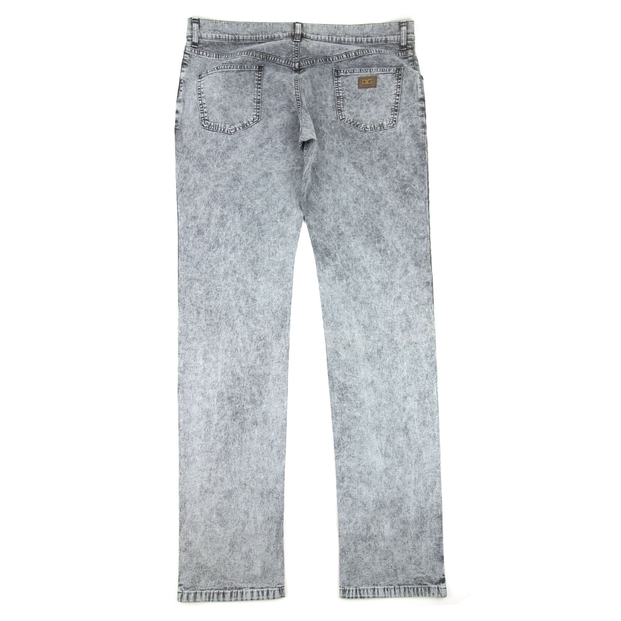 Dolce &amp; Gabbana 14 Logo Plaque 5 Pocket Jeans Light Grey
