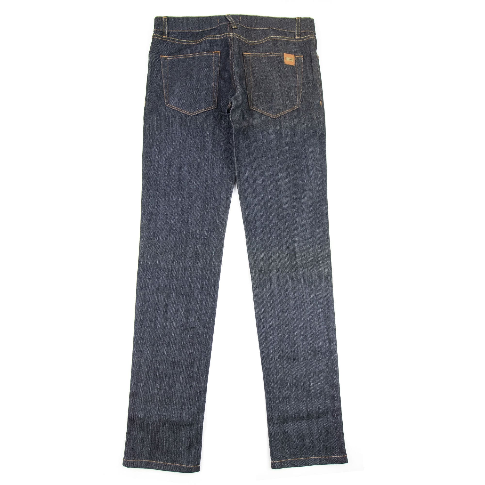 Dolce &amp; Gabbana 14 Logo Plaque Gold Stitch Jeans Black/denim
