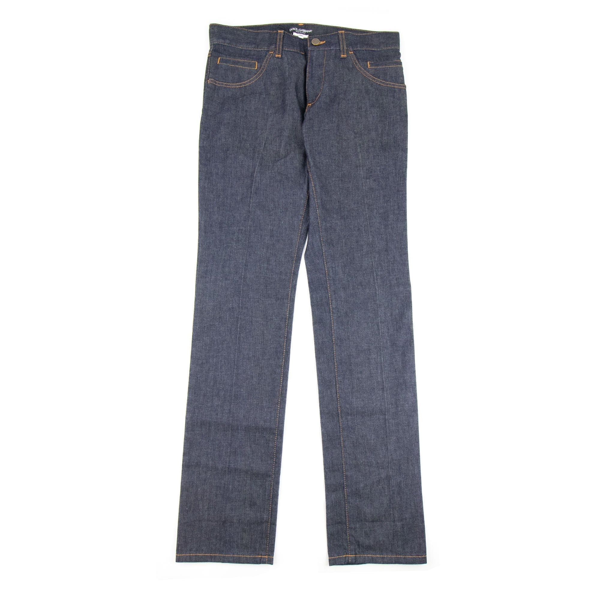 Dolce &amp; Gabbana 14 Gold Stitch Straight Leg Jeans Dark Grey