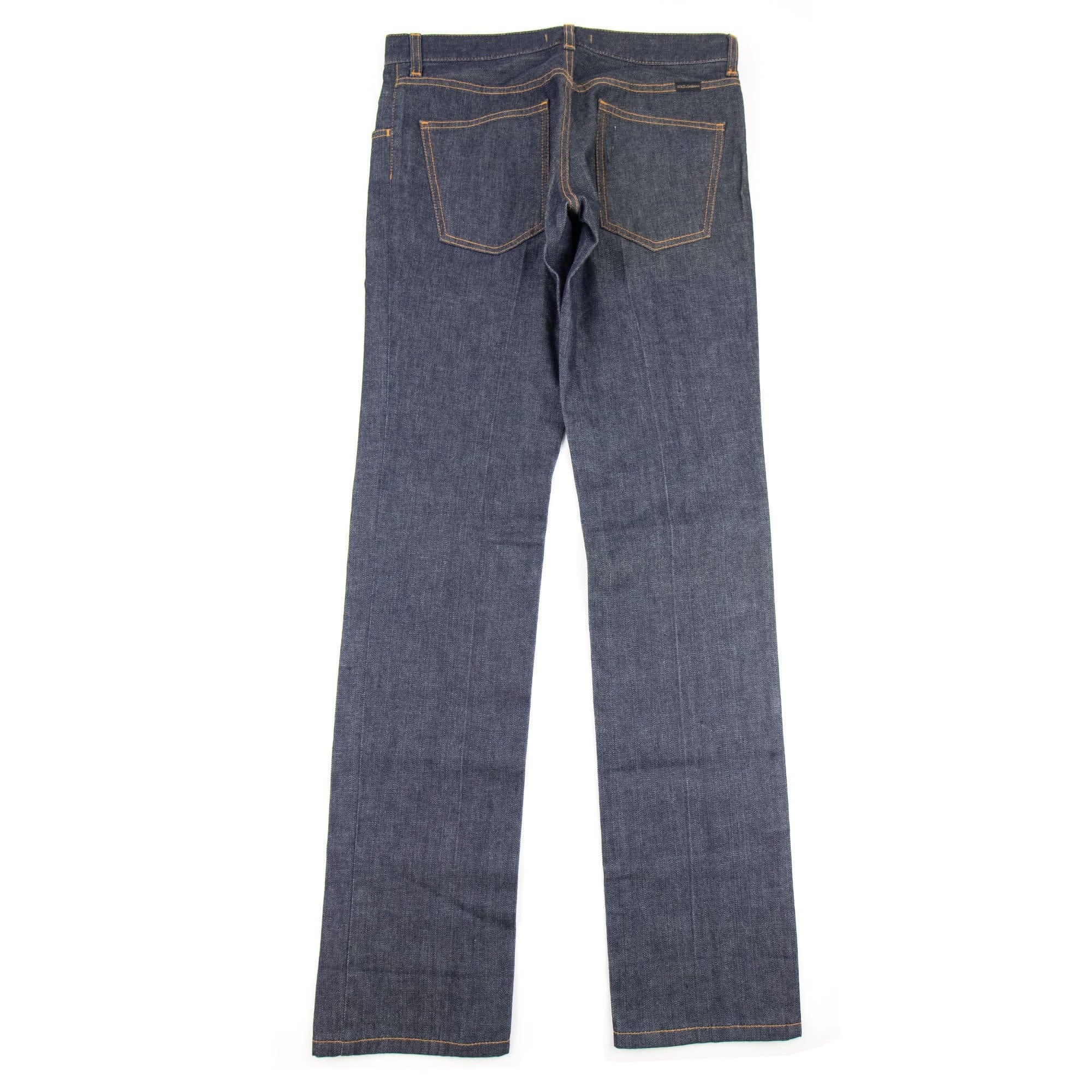 Dolce &amp; Gabbana 14 Gold Stitch Straight Leg Jeans Dark Grey