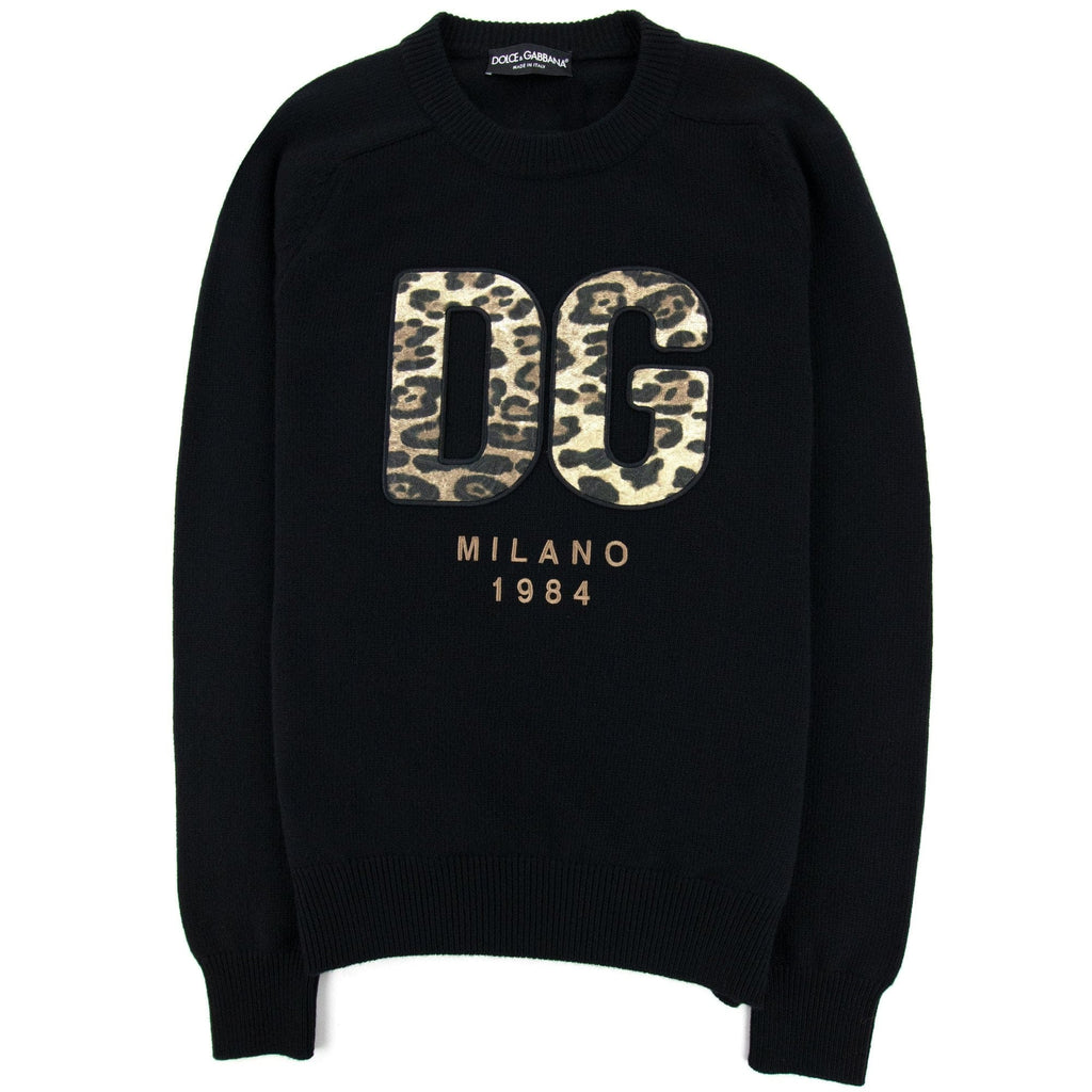 Dolce & Gabbana Embroidered Dg Milano Patch Logo Wool Sweatshirt