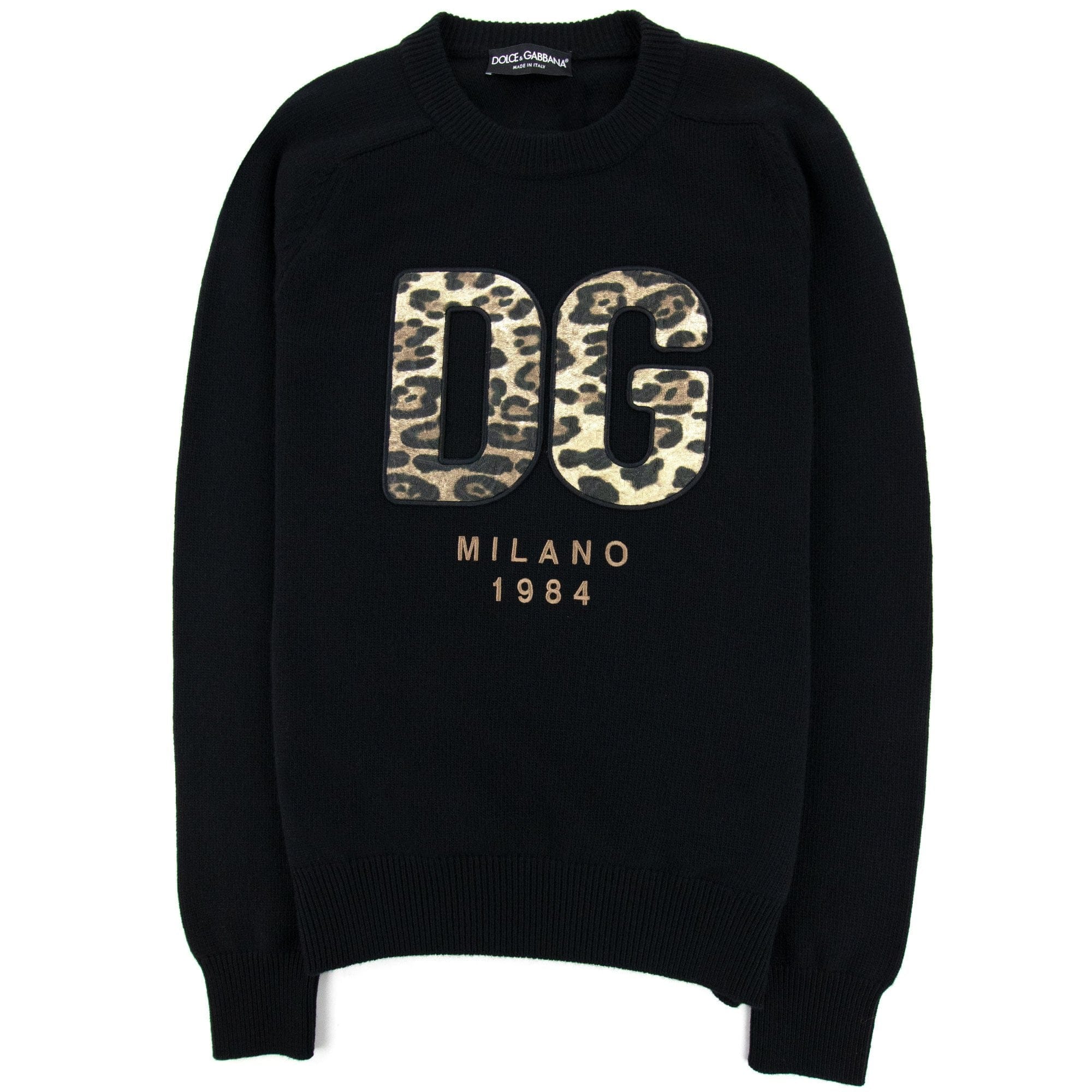 Dolce & Gabbana Embroidered Dg Milano Patch Logo Wool Sweatshirt