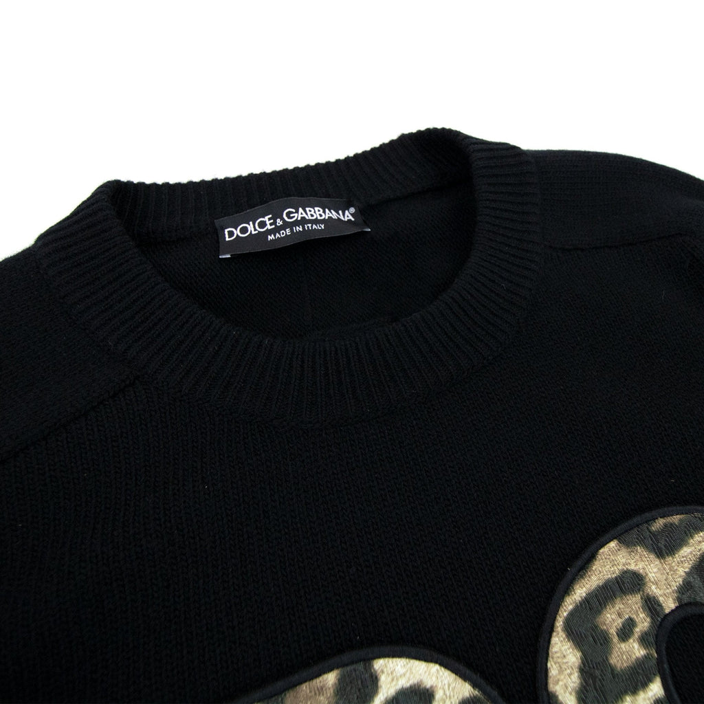 Dolce & Gabbana Embroidered Dg Milano Patch Logo Wool Sweatshirt