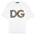 Dolce &amp; Gabbana Dg Patch Leopard Print T Shirt White W0800