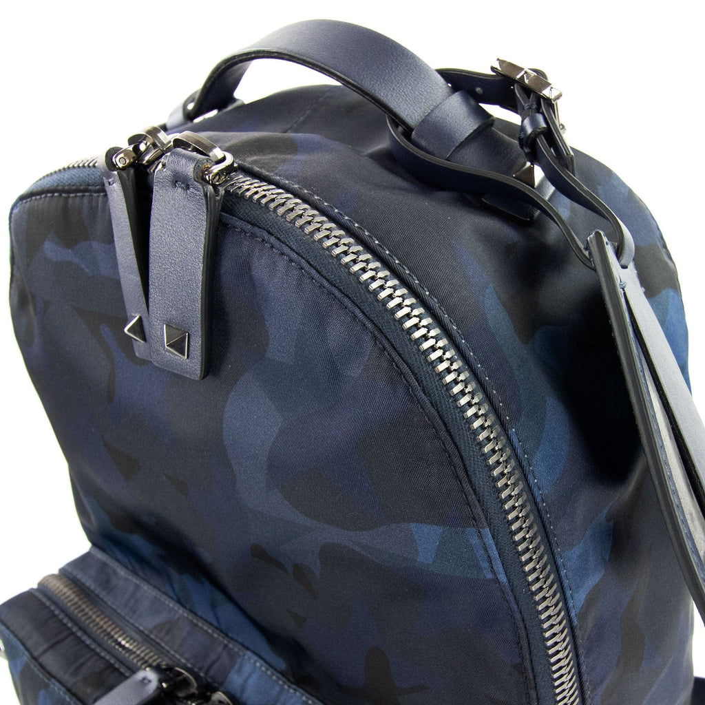 Valentino Camo Stud Back Pack Navy/camo