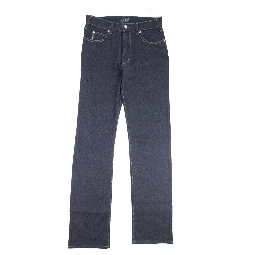 Armani Jeans J31 Yellow Stitch Regular Fit Jeans Blue Notte