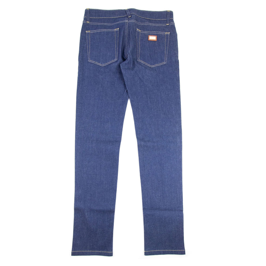Dolce &amp; Gabbana Logo Plaque Stretch Denim Jean Denim Blue S9001