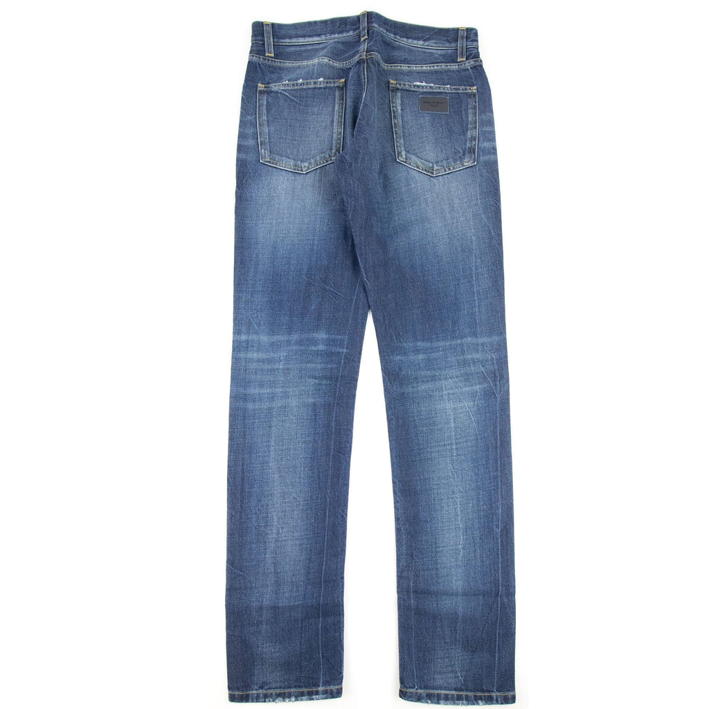 Dolce &amp; Gabbana 14 Gold Logo Plaque Jeans Denim
