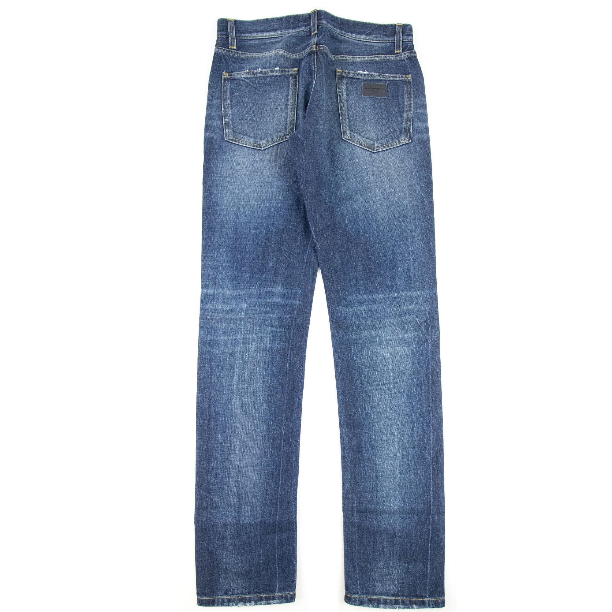 Dolce &amp; Gabbana 14 Gold Logo Plaque Jeans Denim