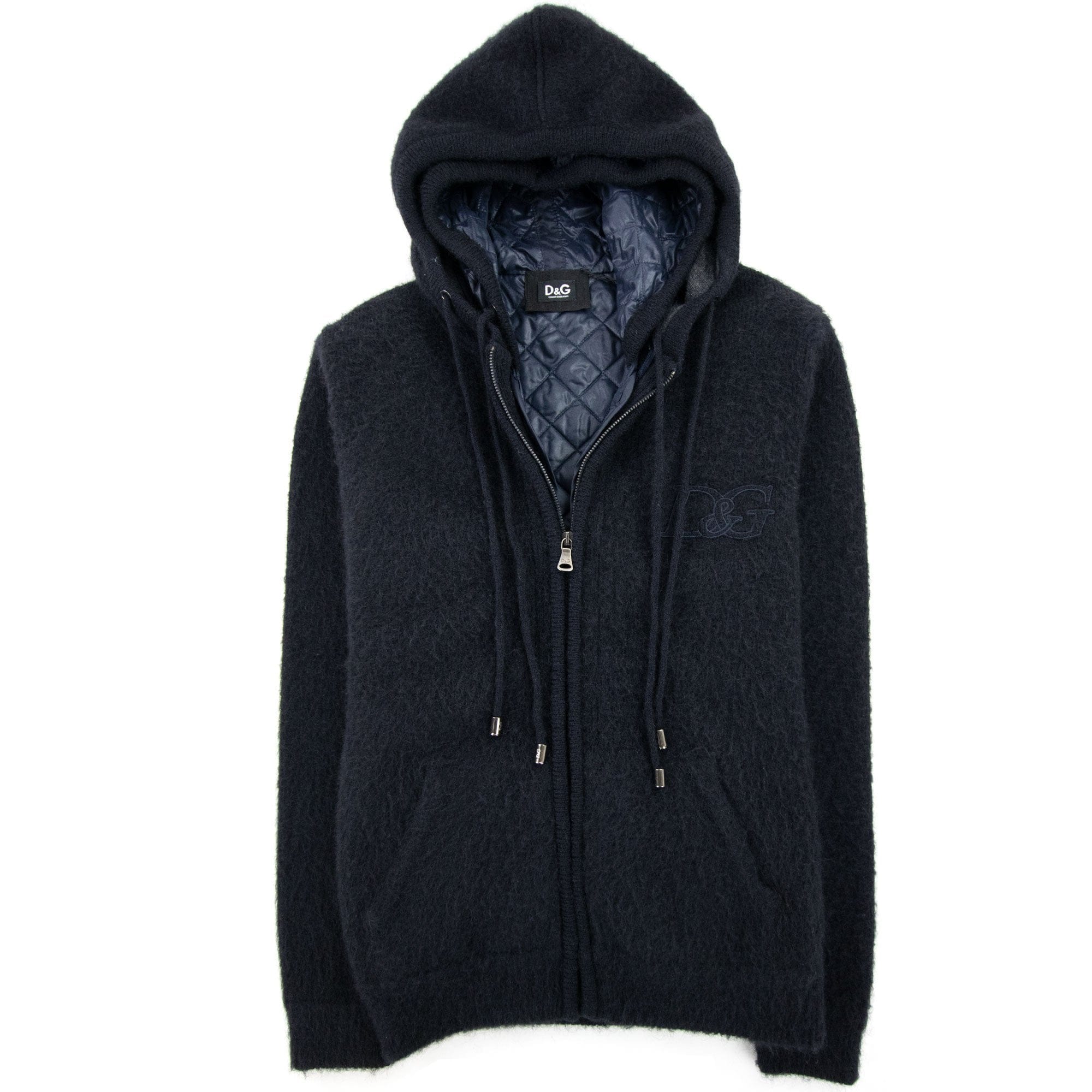 Dolce &amp; Gabbana Removable Padded Lining Hoodied Sweatshirt Dark Navy