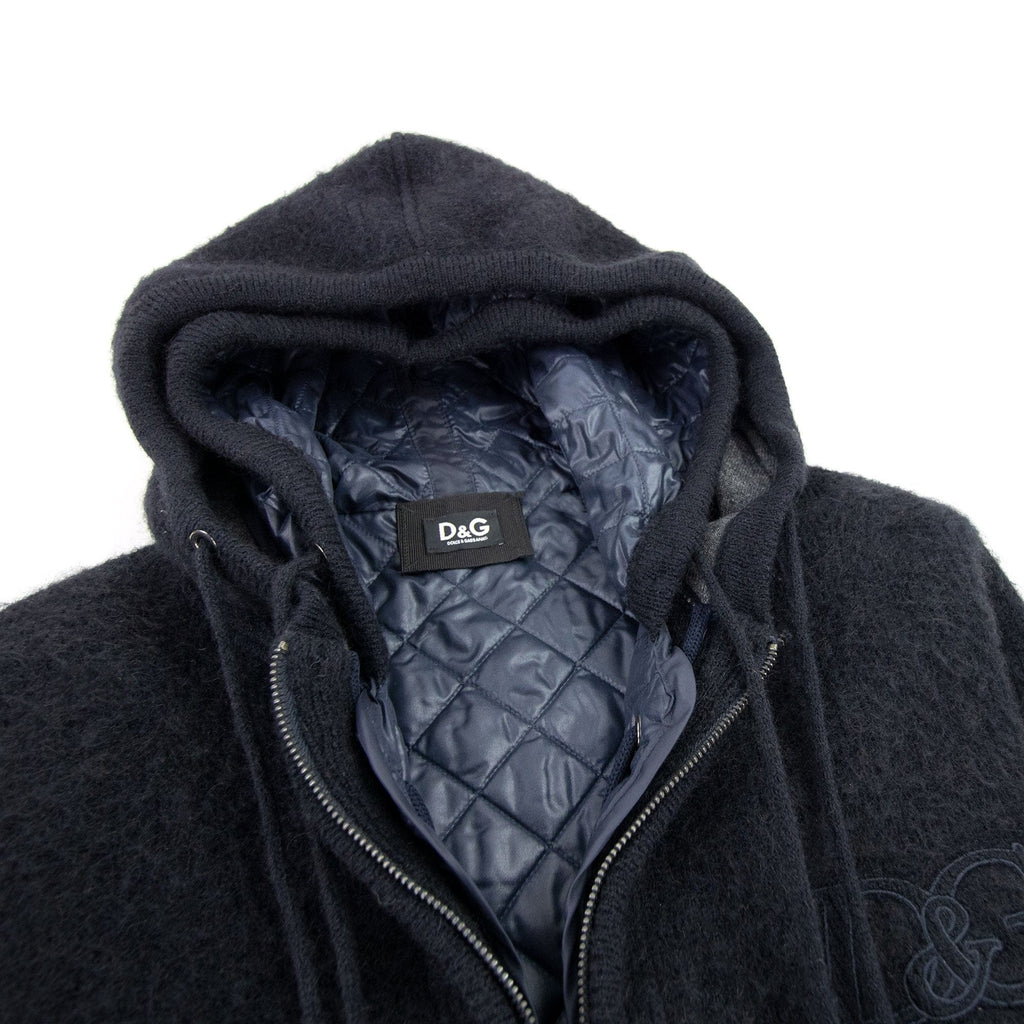 Dolce &amp; Gabbana Removable Padded Lining Hoodied Sweatshirt Dark Navy