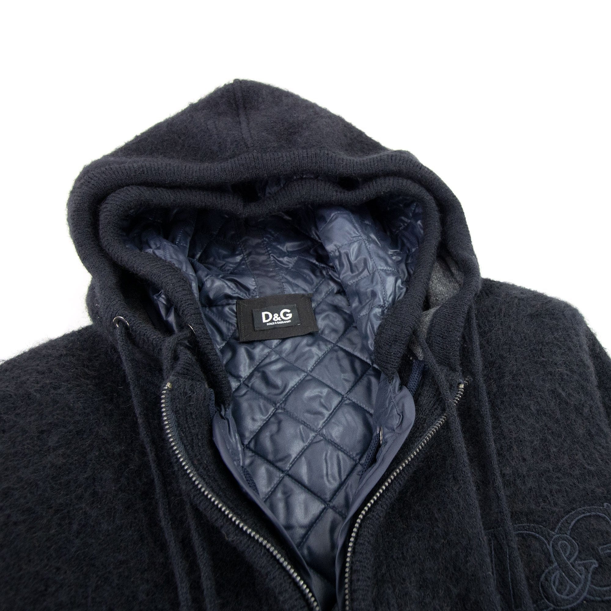Dolce &amp; Gabbana Removable Padded Lining Hoodied Sweatshirt Dark Navy