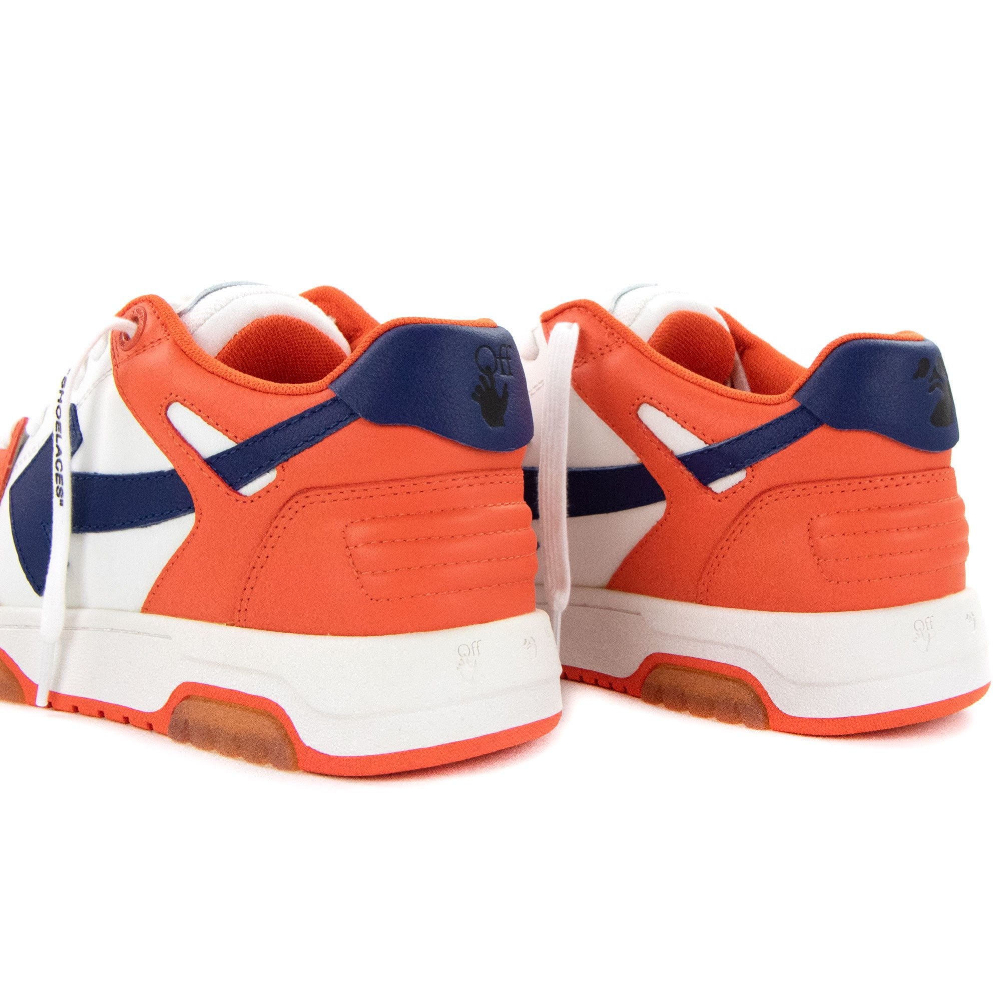 Off White Out Of Office Calf Leather Trainer Orange/blue