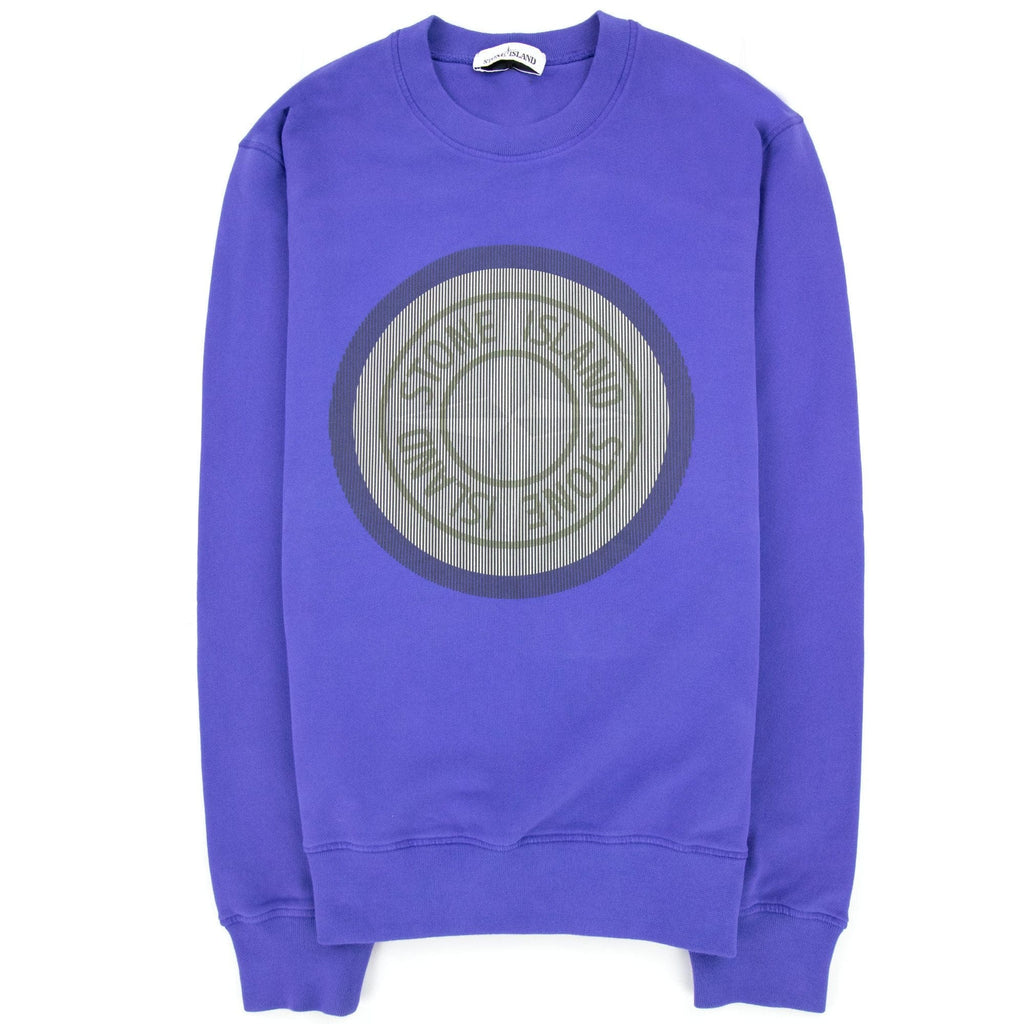 Stone Island 63086 Brushed Cotton Fleecelenticular One Print Purple V0043