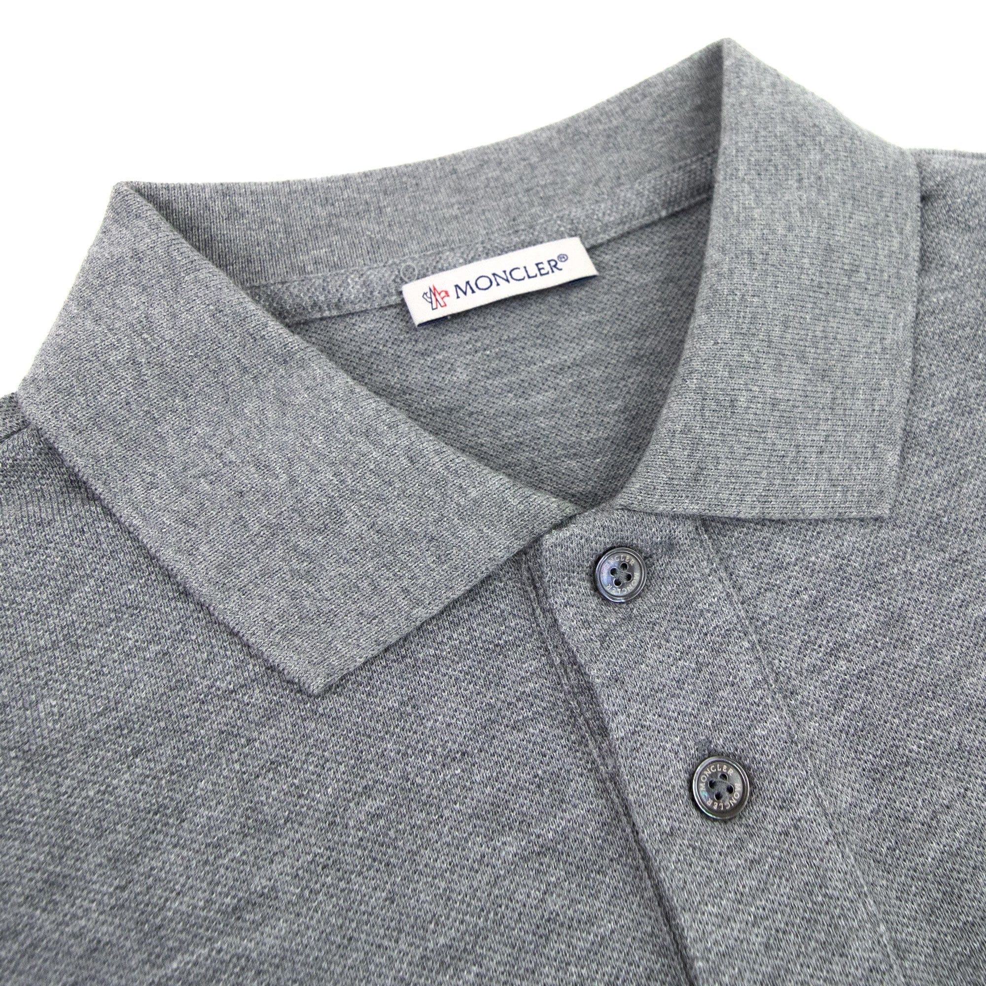 Moncler Embriodered Patch Logo S/s Polo Grey 984