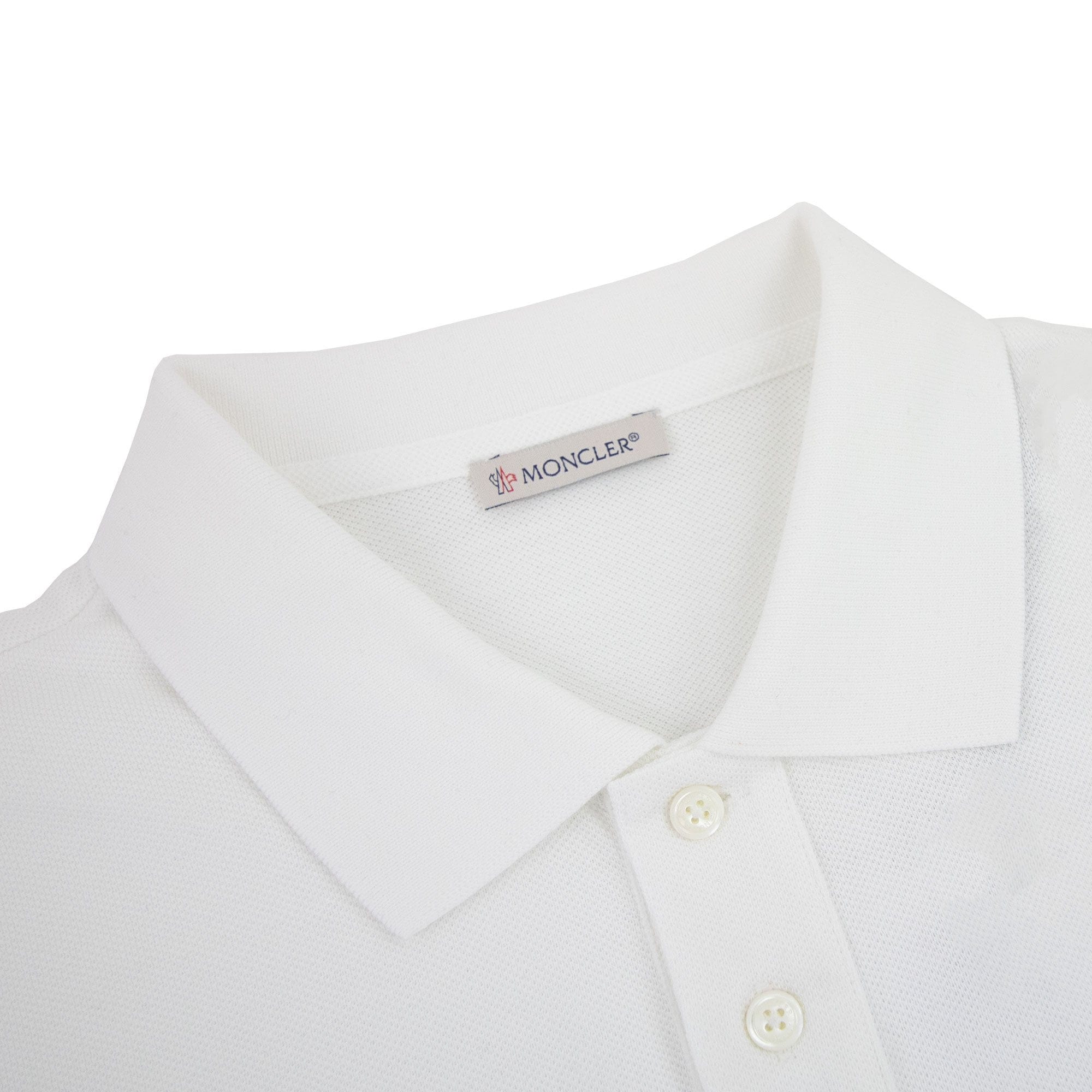Moncler Embriodered Patch Logo S/s Polo White