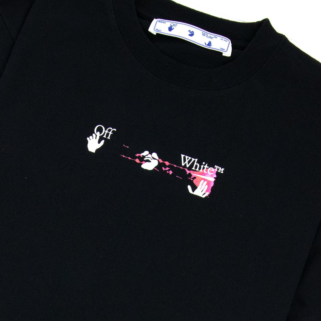 Off White Acrylic Arrow S/s T Shirt Black Fuchsia