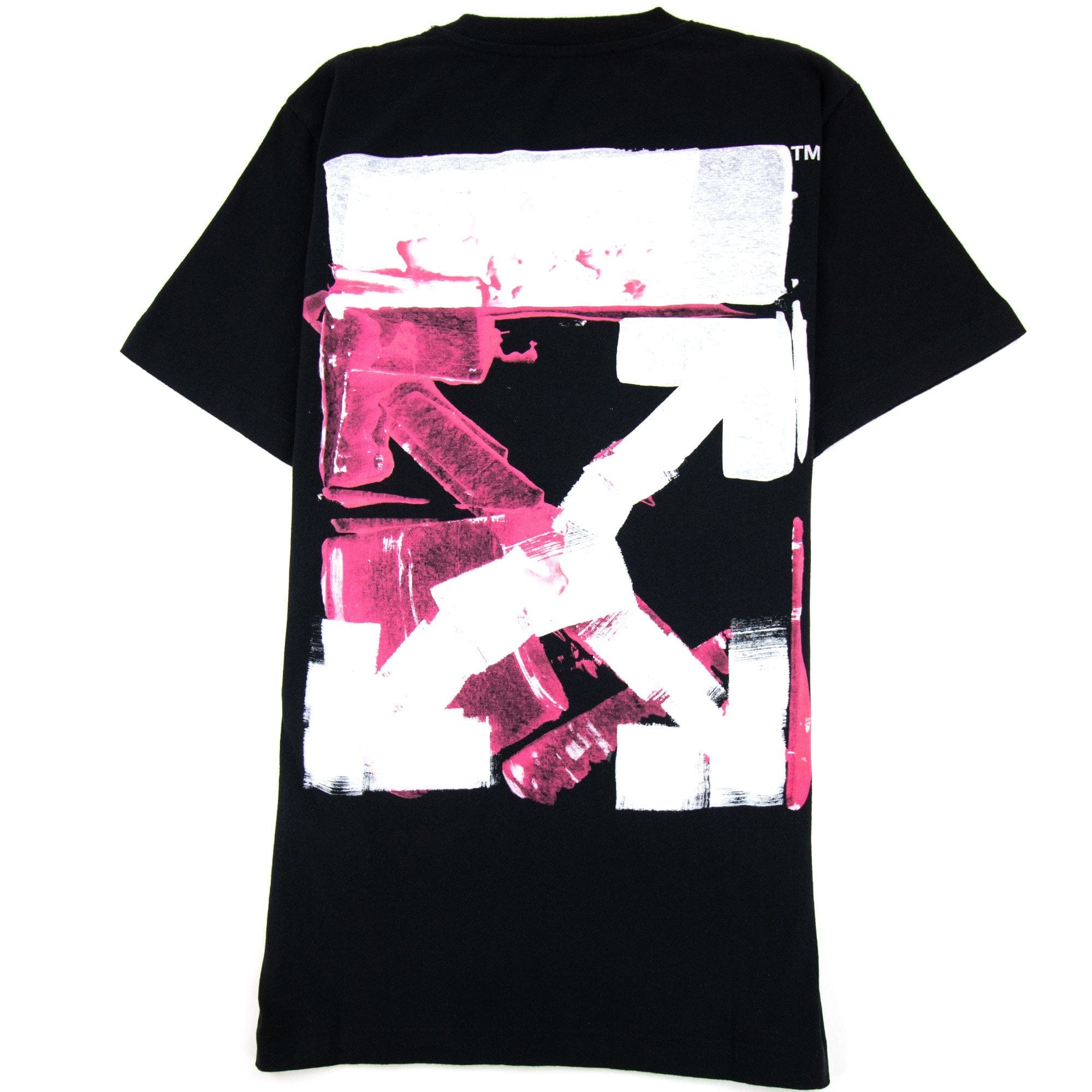 Off White Acrylic Arrow S/s T Shirt Black Fuchsia
