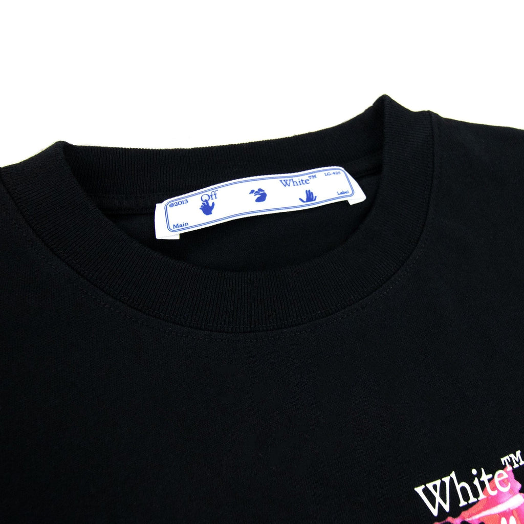 Off White Acrylic Arrow S/s T Shirt Black Fuchsia
