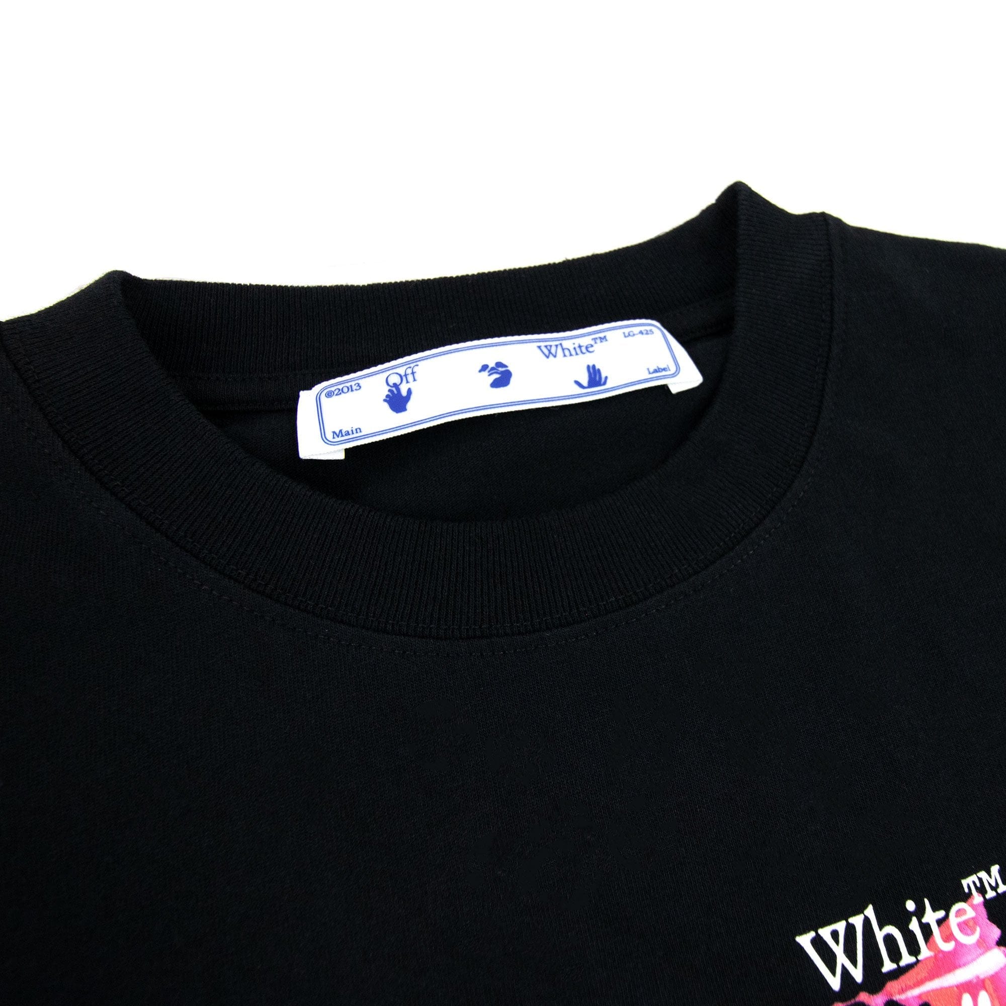 Off White Acrylic Arrow S/s T Shirt Black Fuchsia