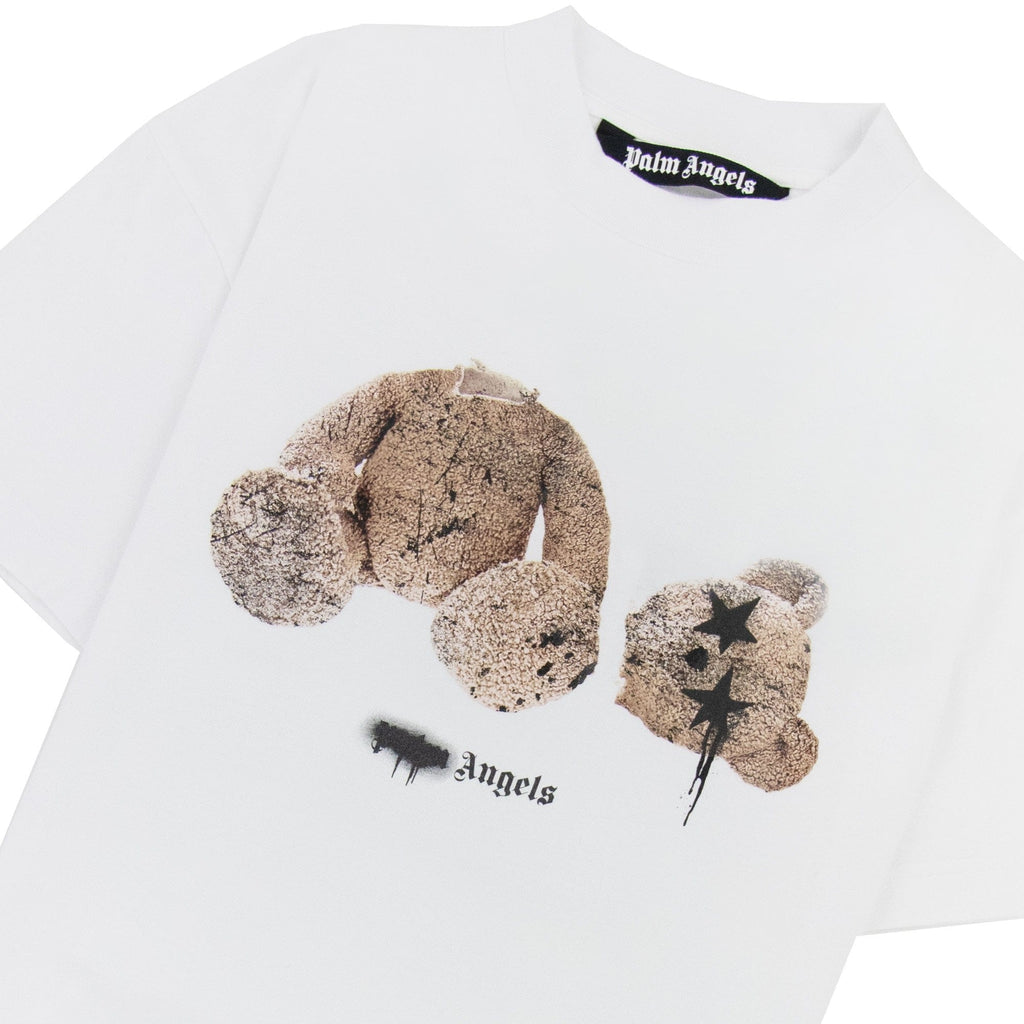Palm Angels Spray Bear Classic T Shirt White/brown