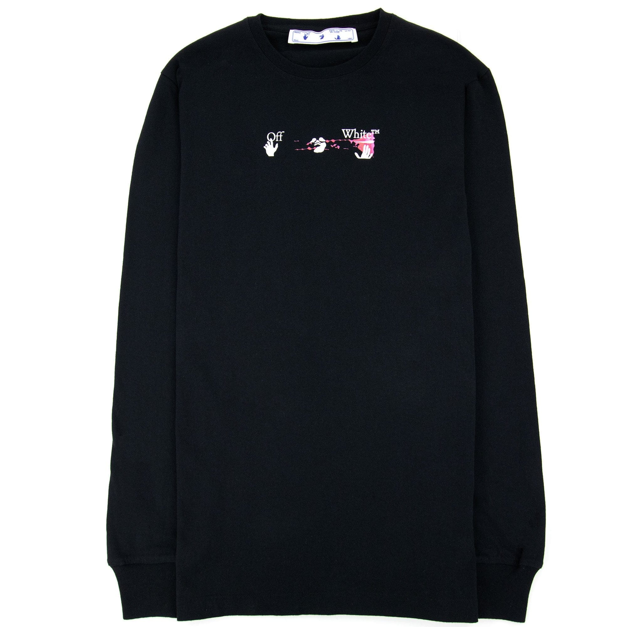 Off White Acrylicarrow L/s T Shirt Black Fuchsia