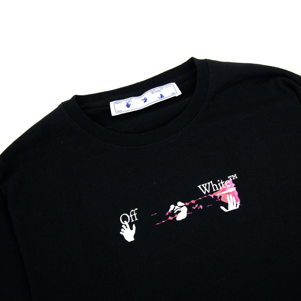 Off White Acrylicarrow L/s T Shirt Black Fuchsia