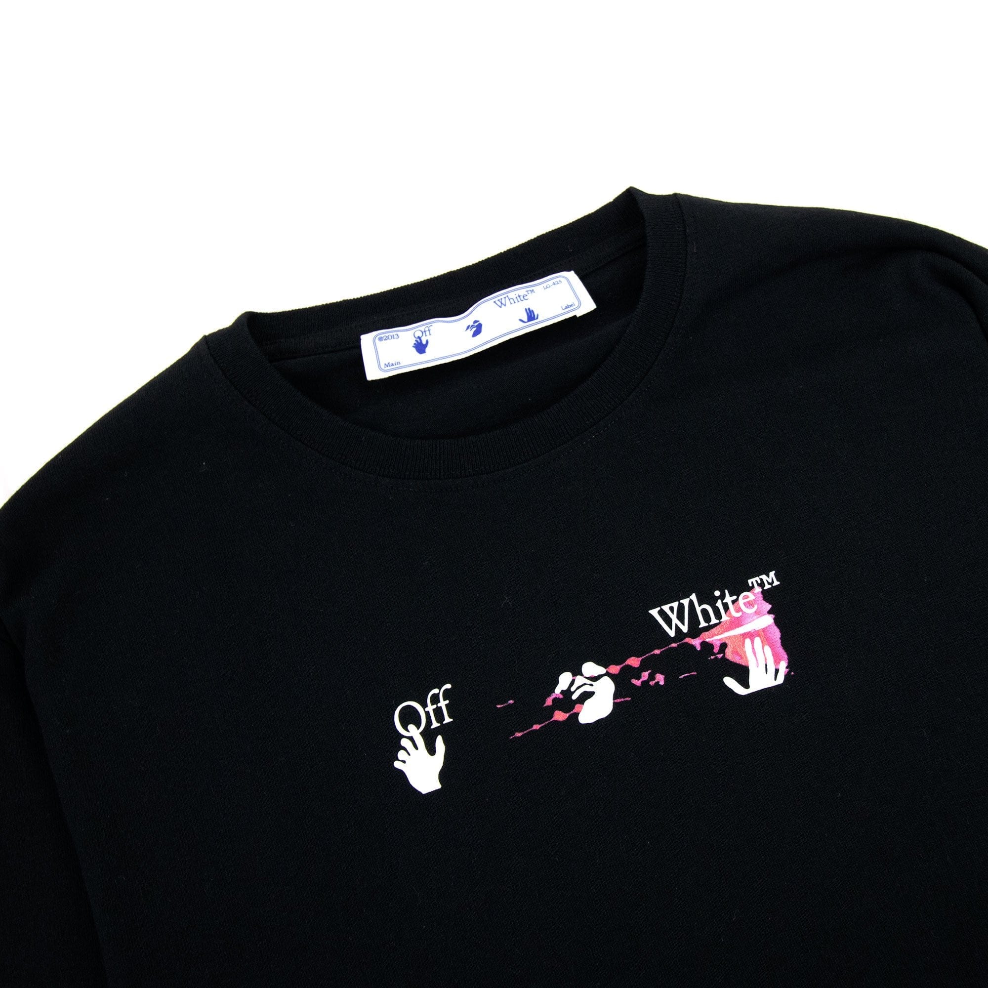 Off White Acrylicarrow L/s T Shirt Black Fuchsia