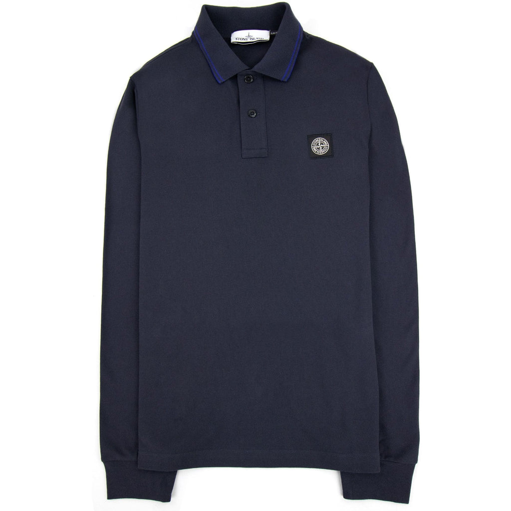 Stone Island Tip Collar Polo Ink Blue V3026