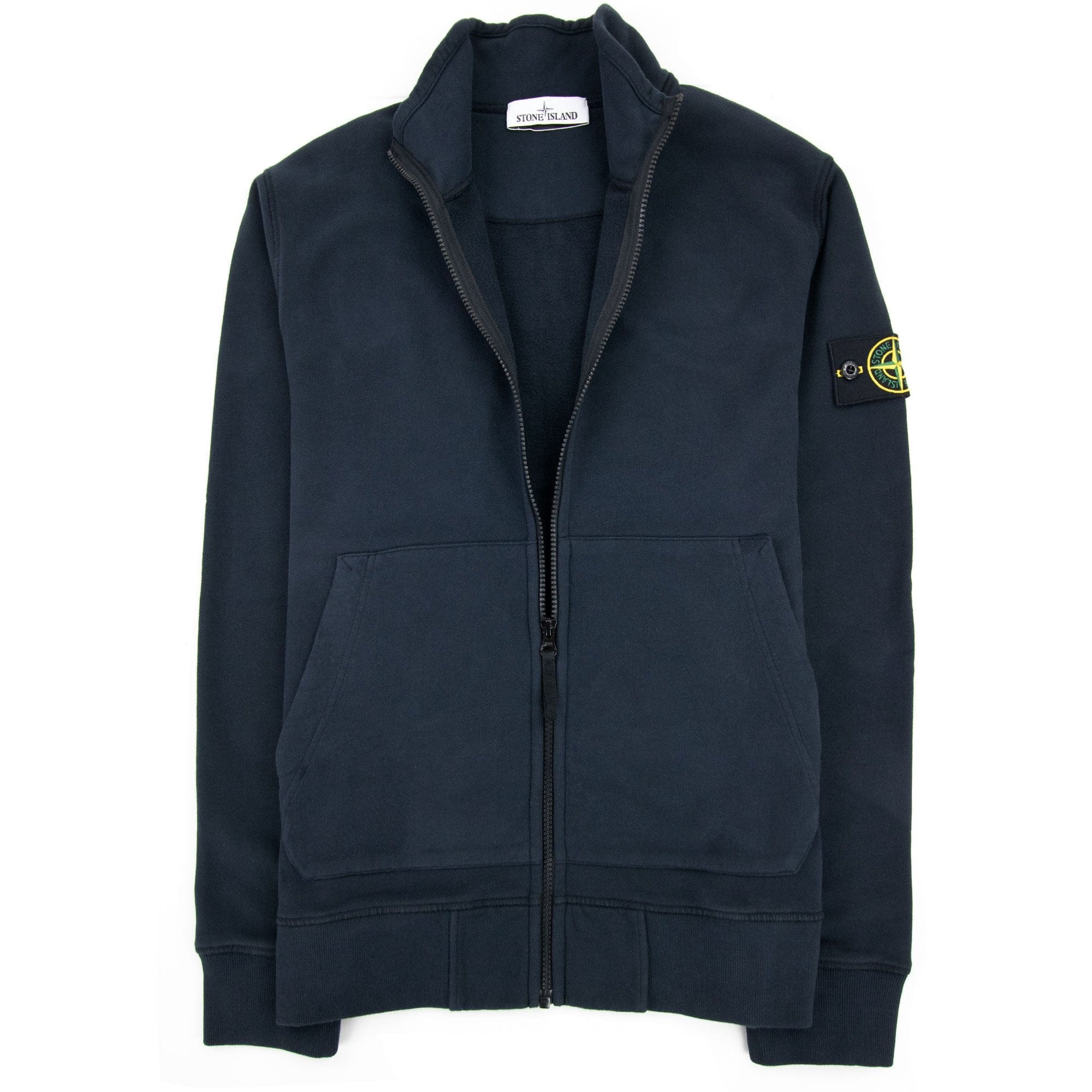 Stone Island Full Zip Patch Sweatshirt Navy Blue V0020