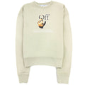 Off White Carav Hand Over Crewneck Sweatshirt Abbey Stone