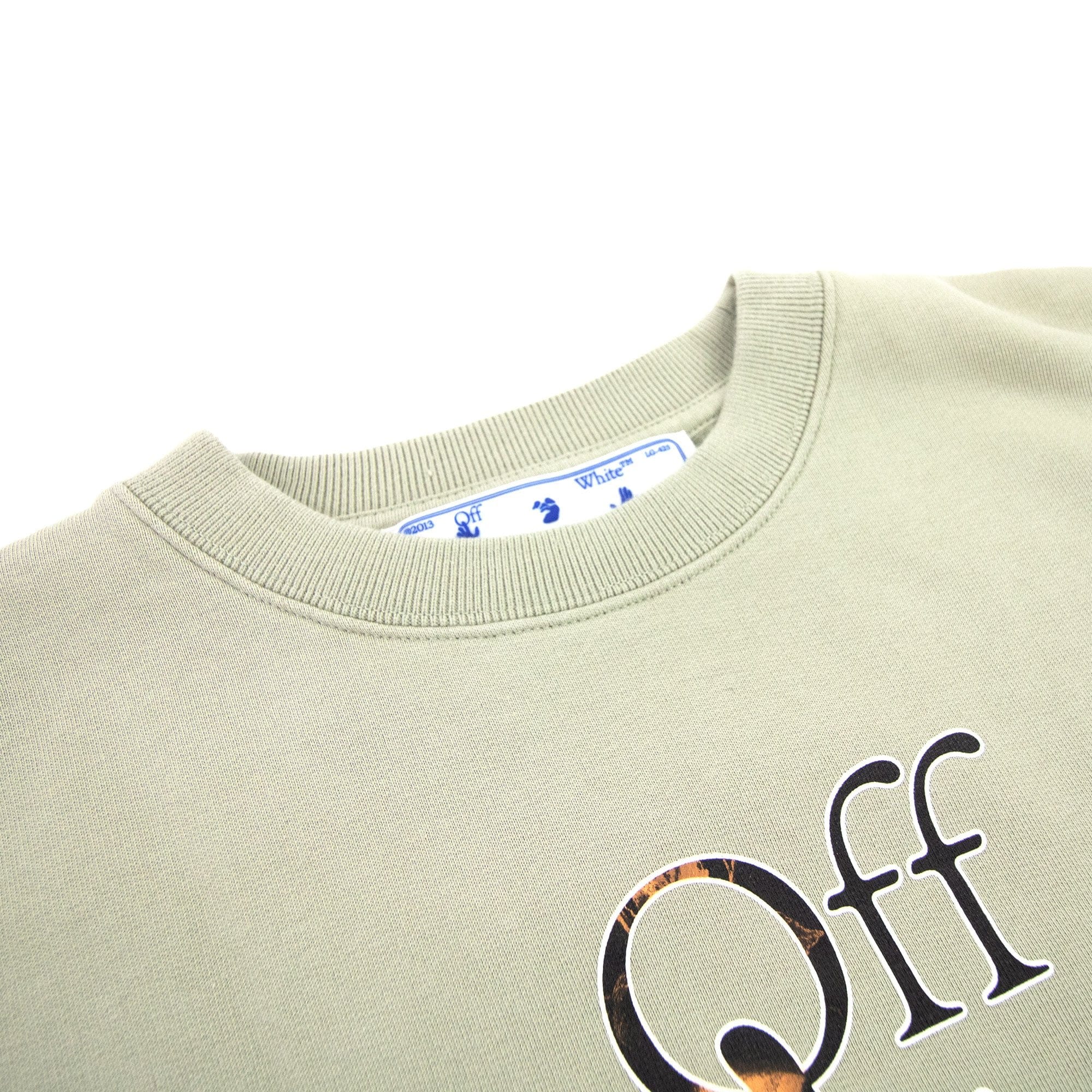 Off White Carav Hand Over Crewneck Sweatshirt Abbey Stone