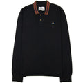 Vivienne Westwood Long Sleeve Classic Stripe Collar Polo Black