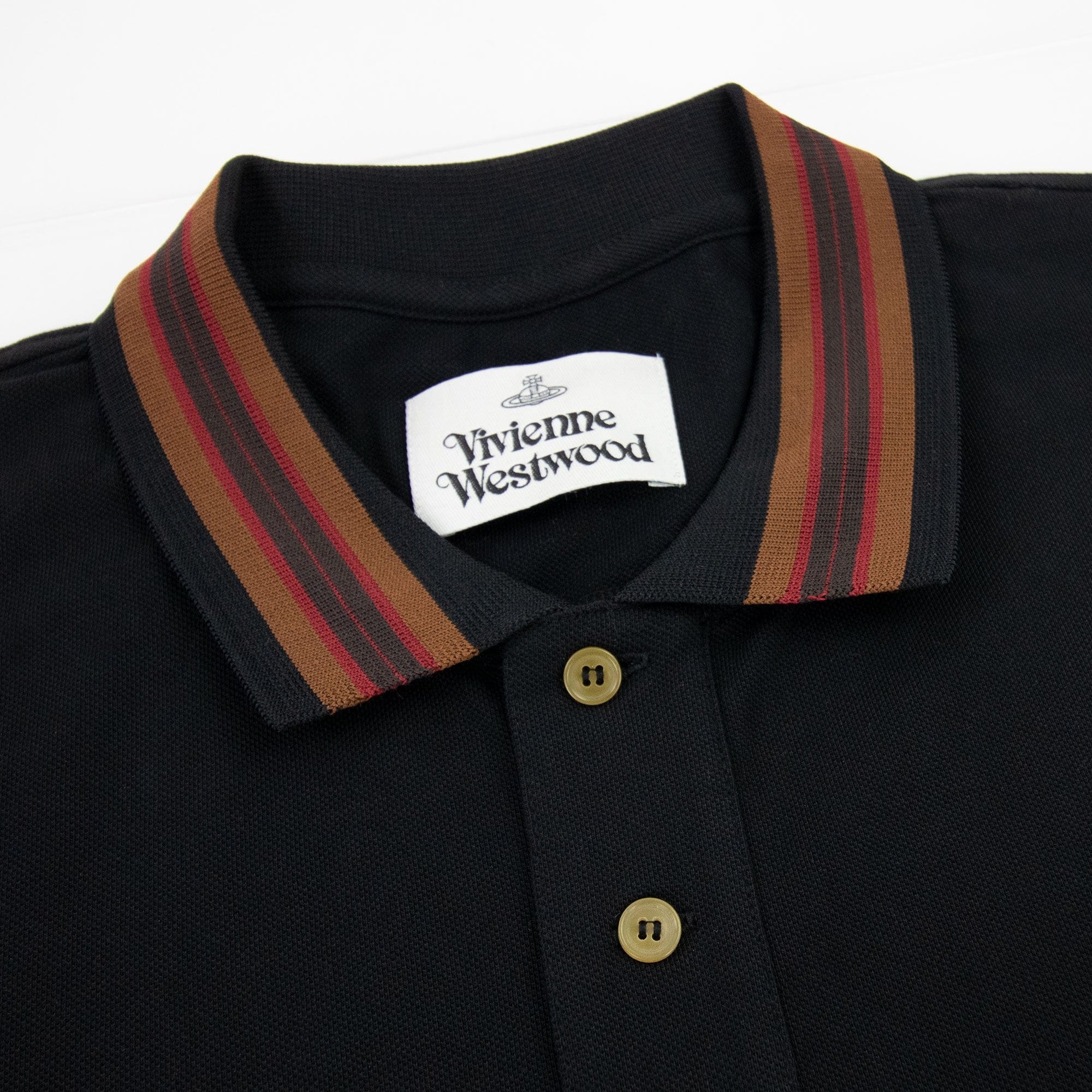 Vivienne Westwood Classic Polo Stripe Collar Black