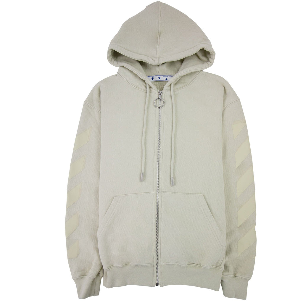 Off White Women Rubber Arrow Zip Up Hoodie Off White