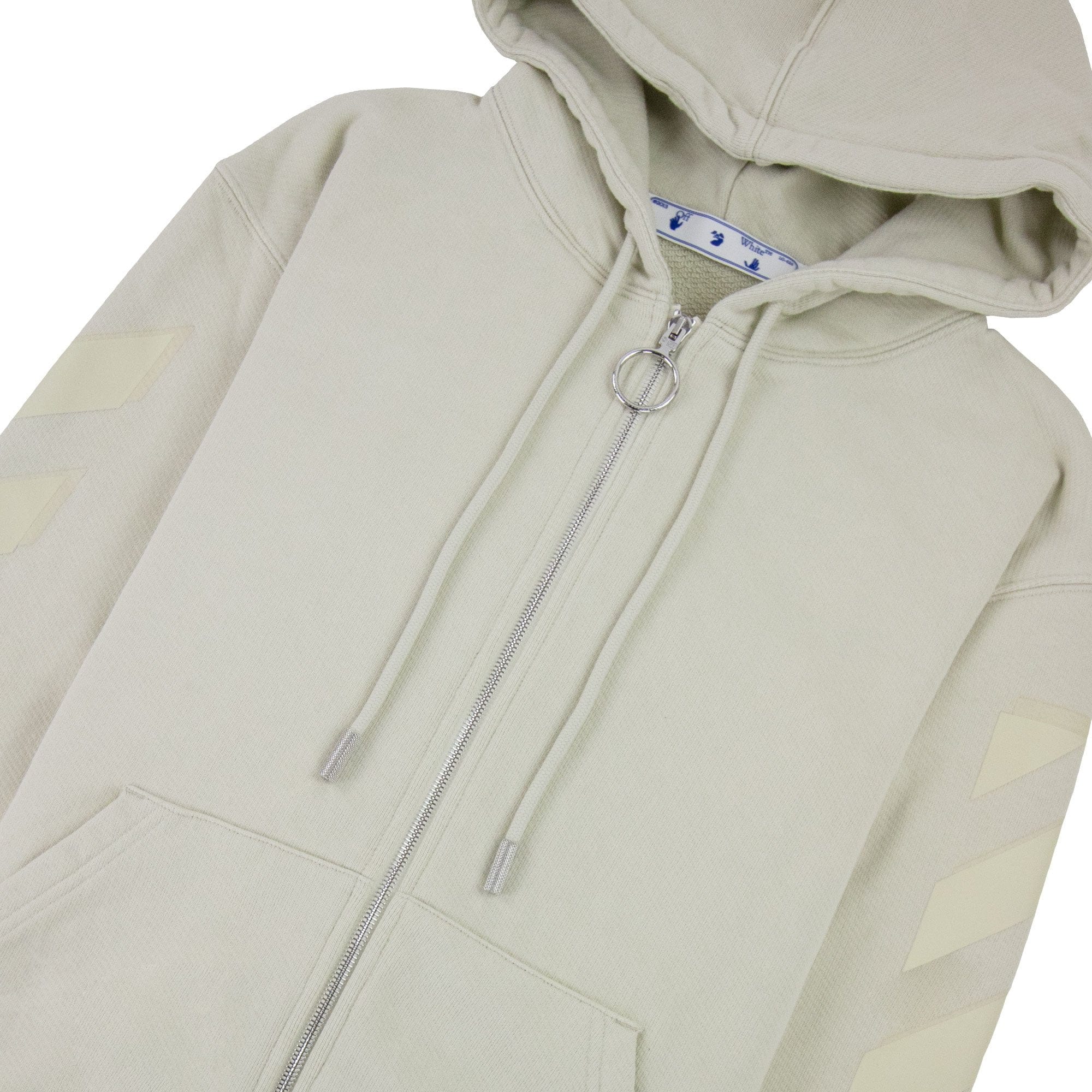 Off White Women Rubber Arrow Zip Up Hoodie Off White